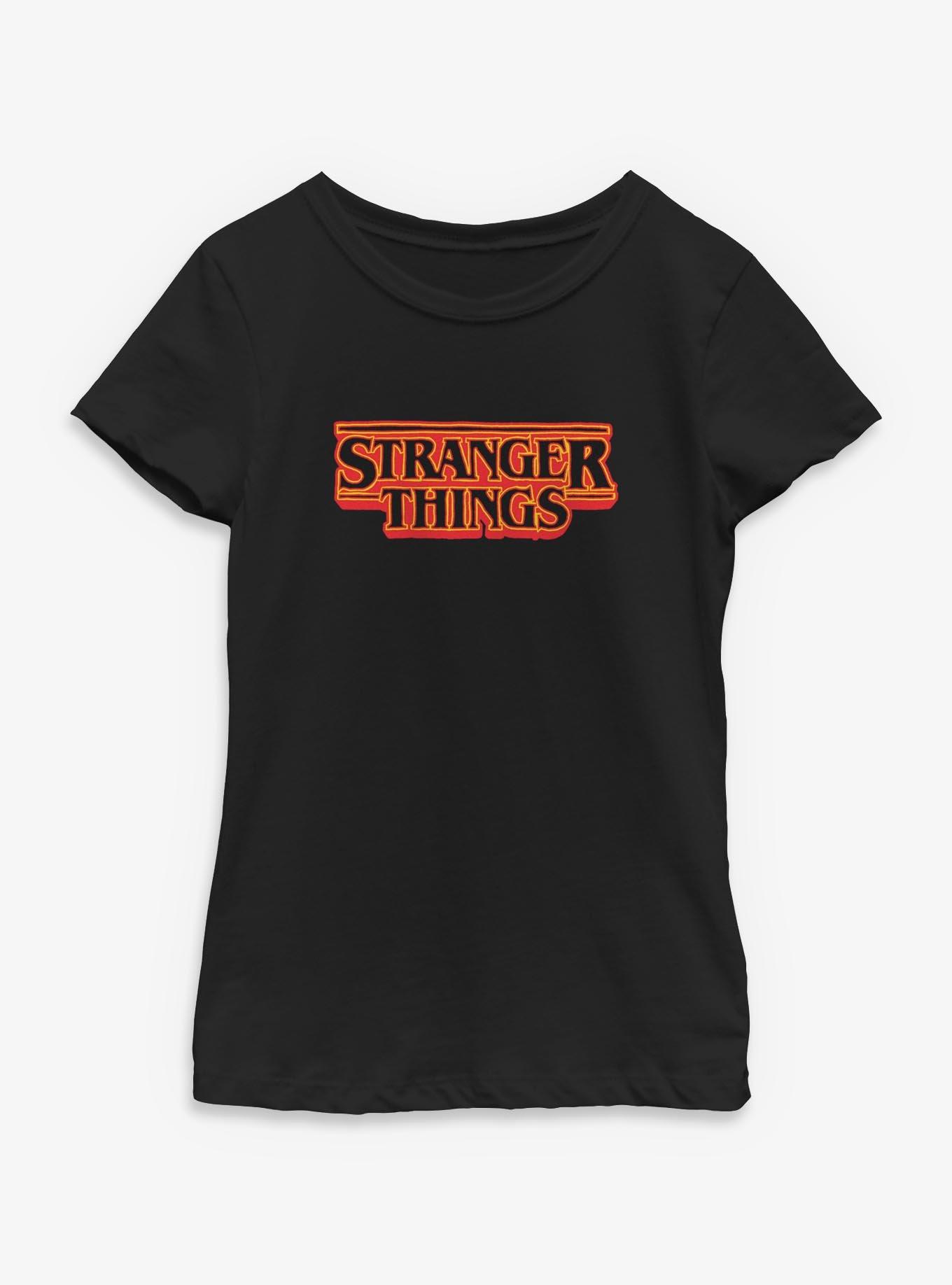 Stranger Things Logo Youth Girls T-Shirt, BLACK, hi-res