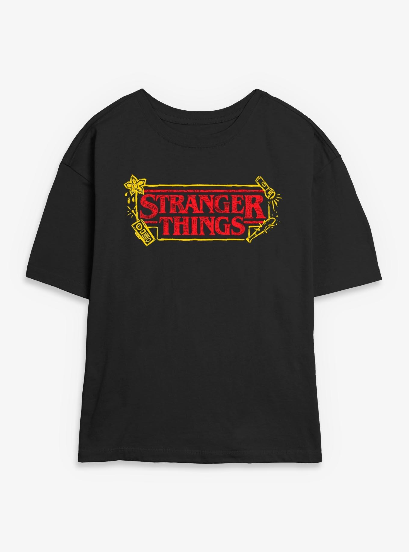 Stranger Things Sketch Logo Womens Skimmer T-Shirt, , hi-res