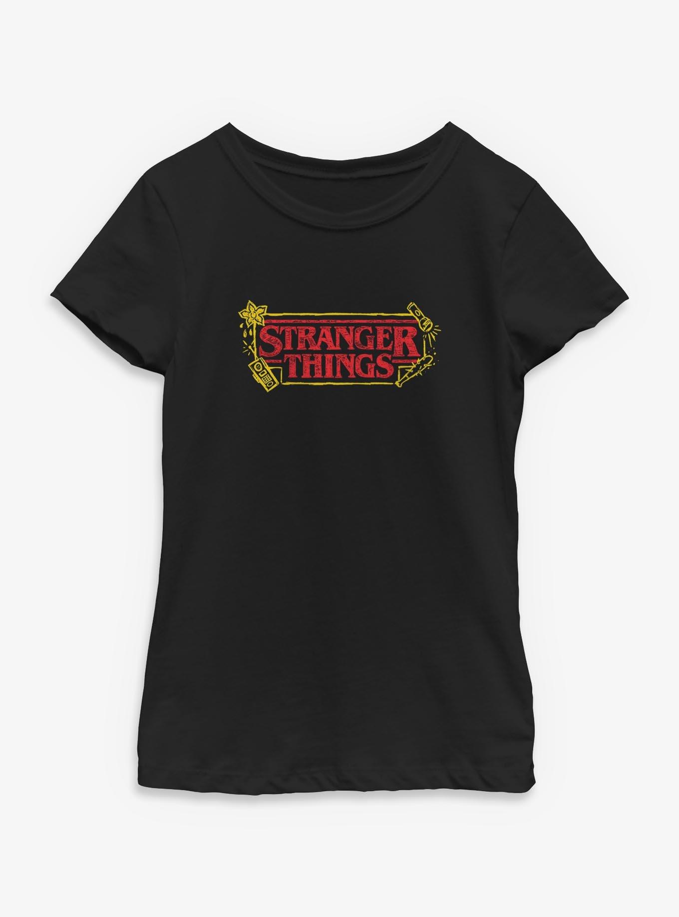 Stranger Things Sketch Logo Youth Girls T-Shirt, , hi-res