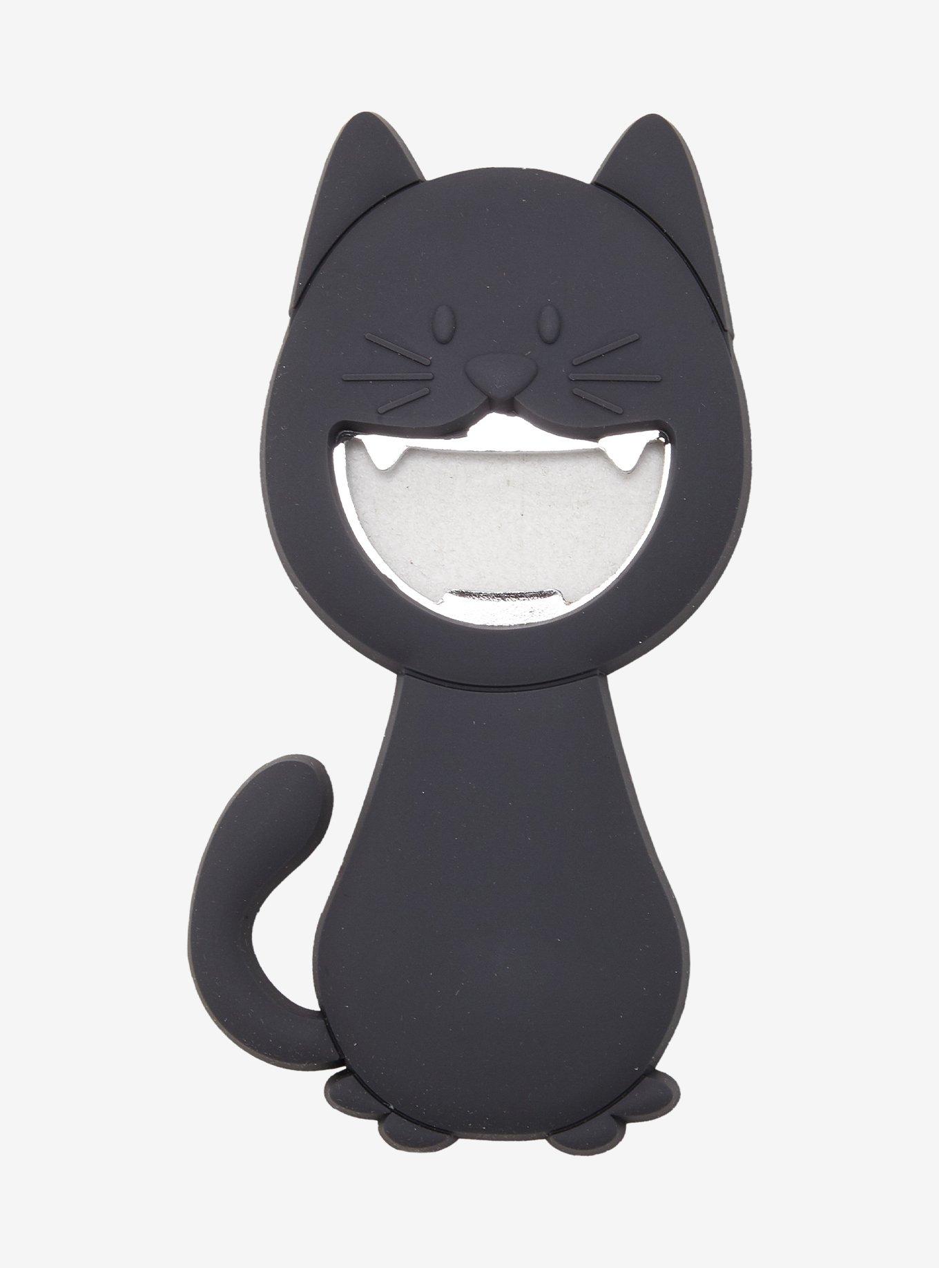 Black Cat Magnetic Bottle Opener, , hi-res