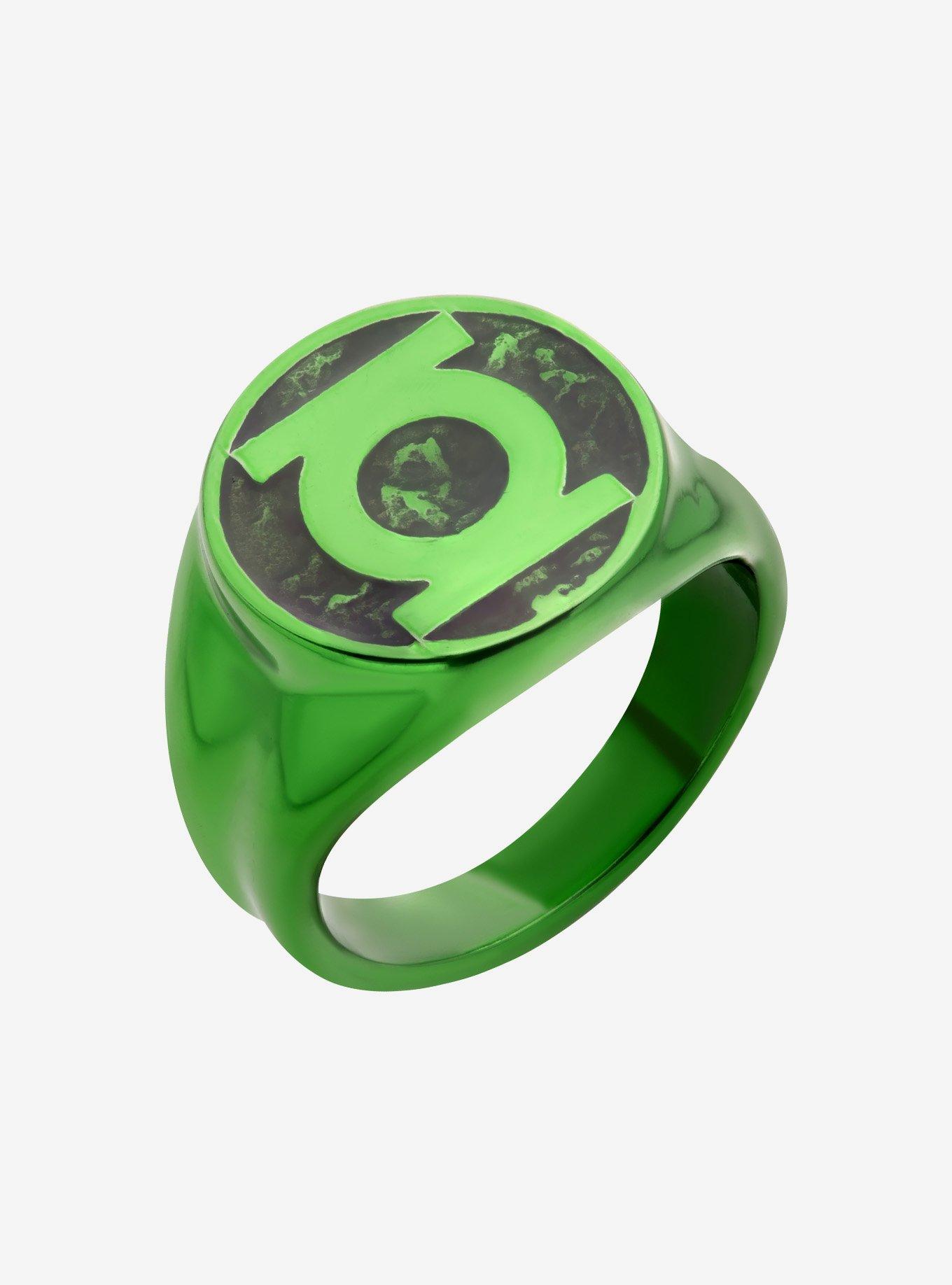 DC Comics Green Lantern "Will Power" Symbol Stainless Steel Ring, , hi-res