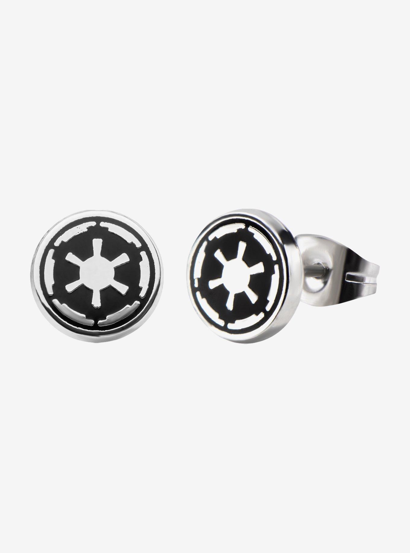 Star Wars Galactic Empire Symbol Enamel Stud Earrings, , hi-res