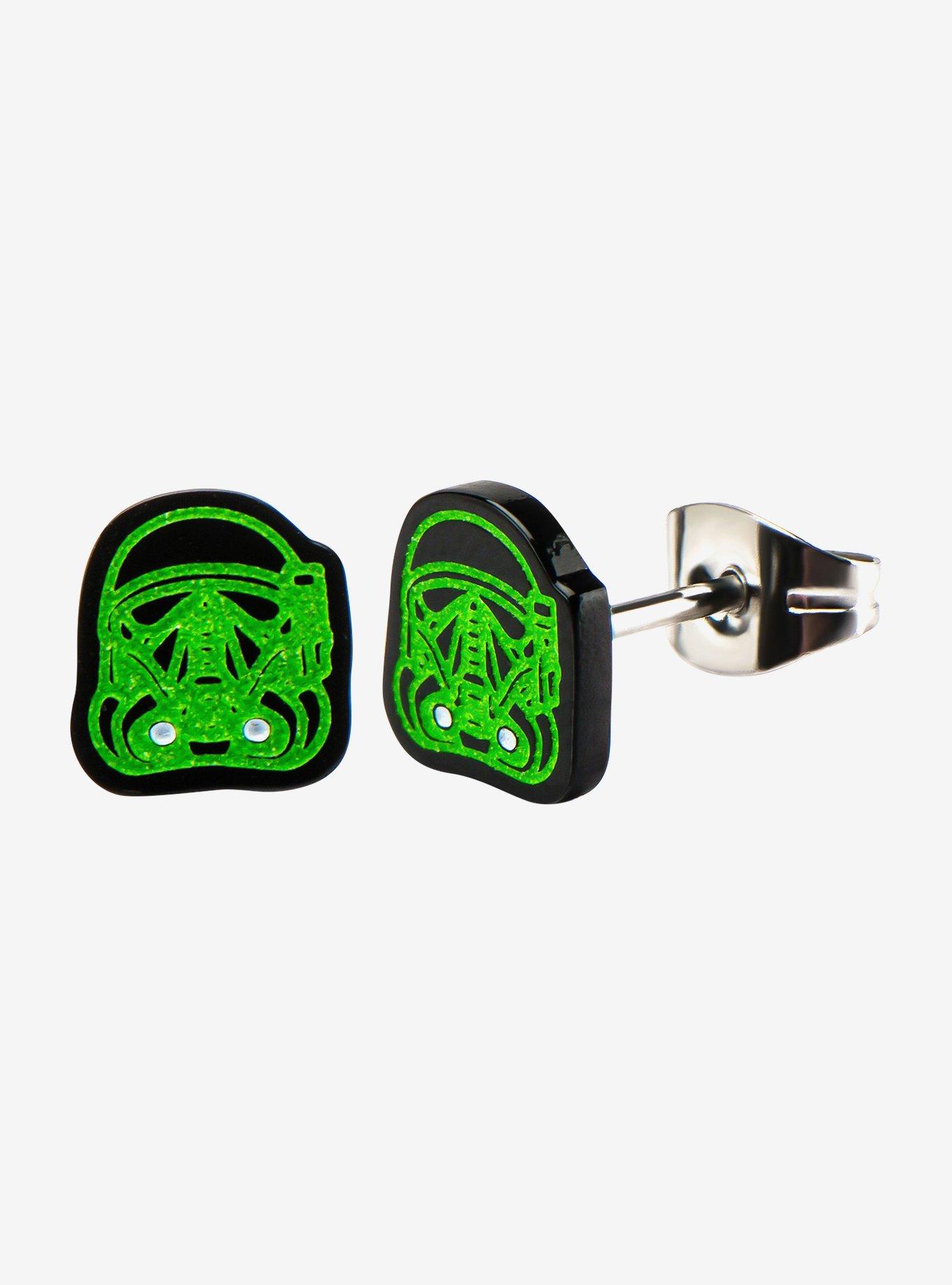 Star Wars Rogue One Death Trooper Glow-in-the-Dark Stud Earrings, , hi-res