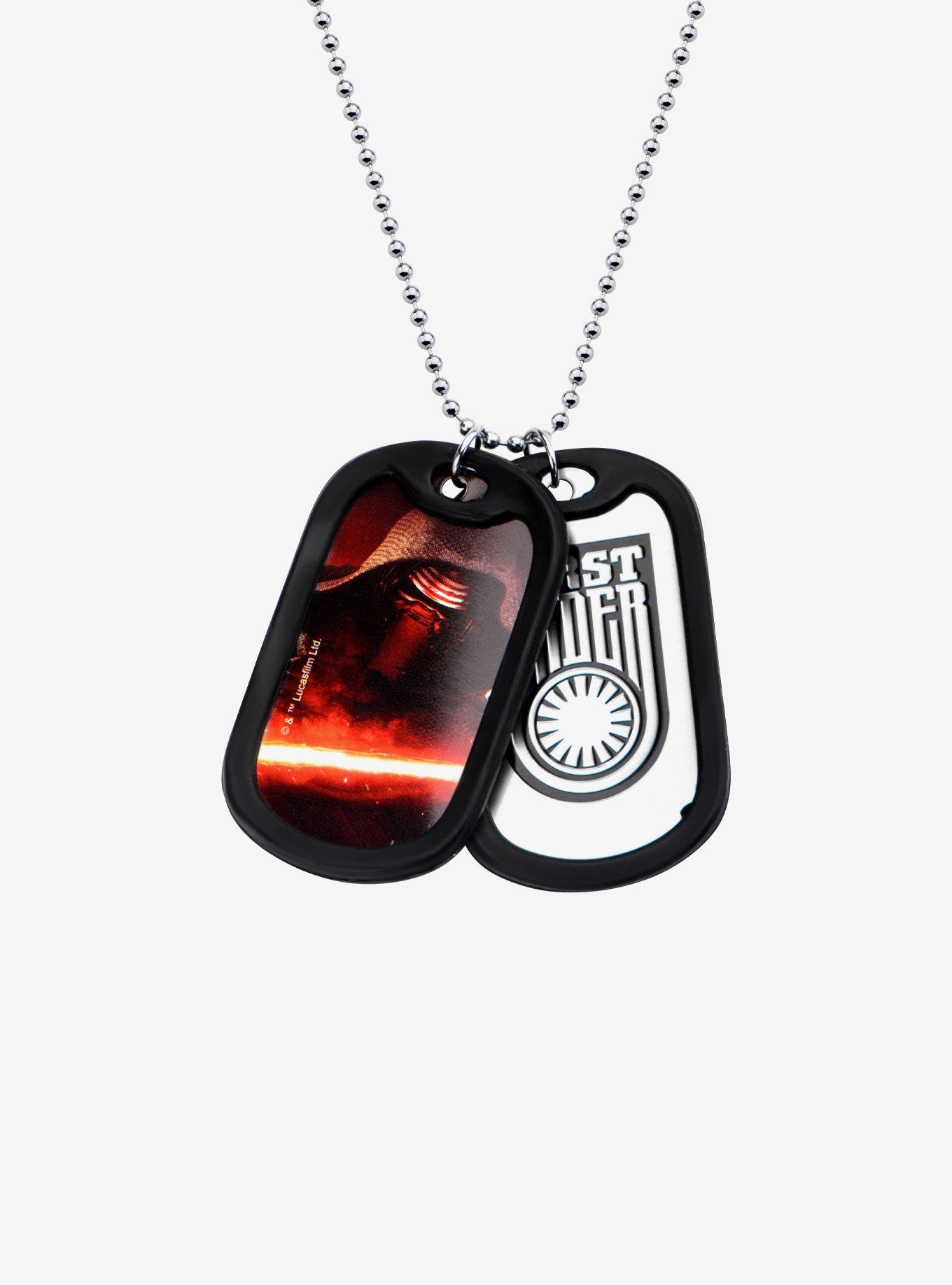 Star Wars Episode 7 First Order Kylo Ren Rubber Silencer Double Dog Tag Pendant Necklace, , hi-res