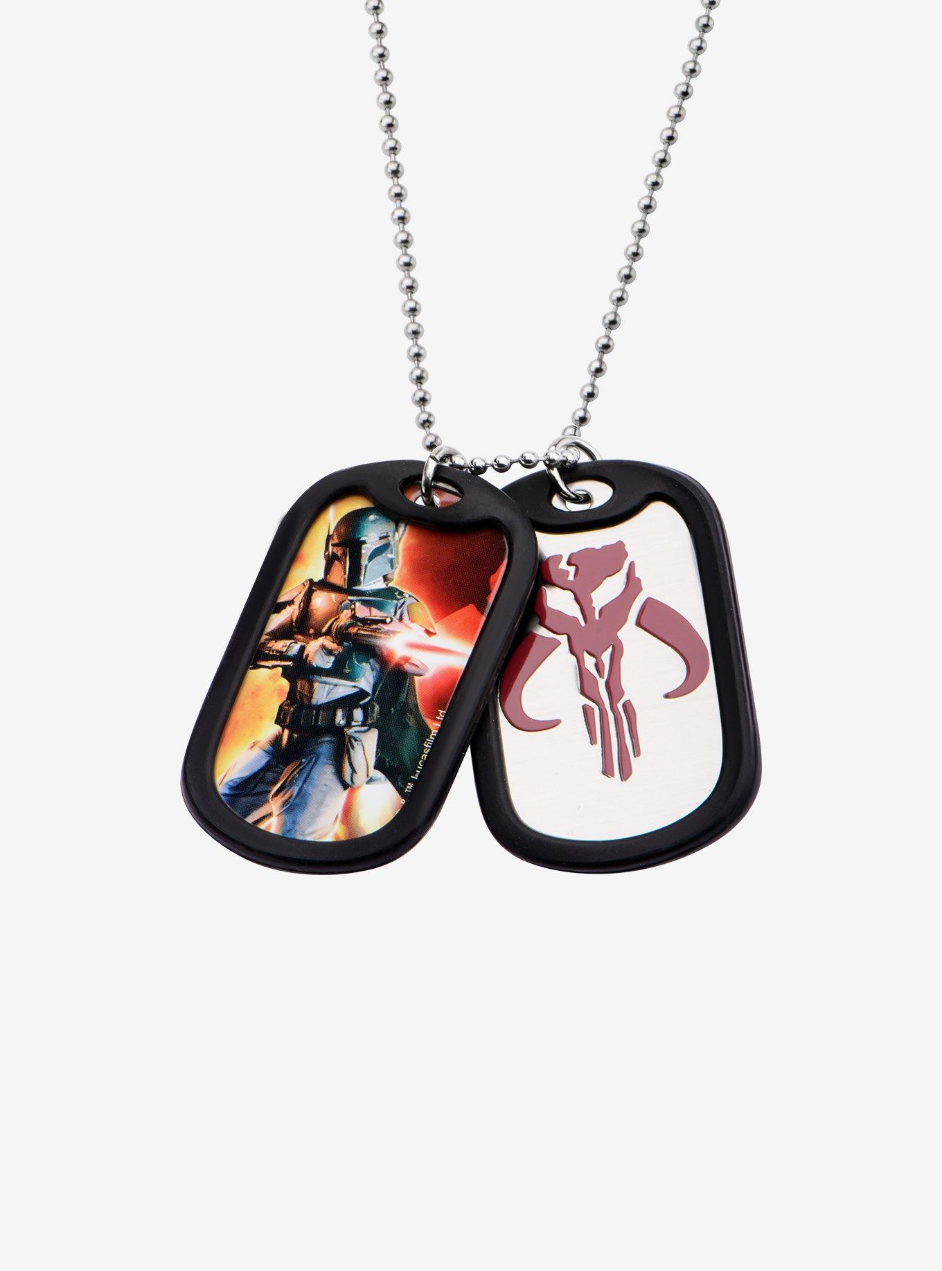 Star Wars Boba Fett Rubber Silencer Double Dog Tag Pendant Necklace, , hi-res