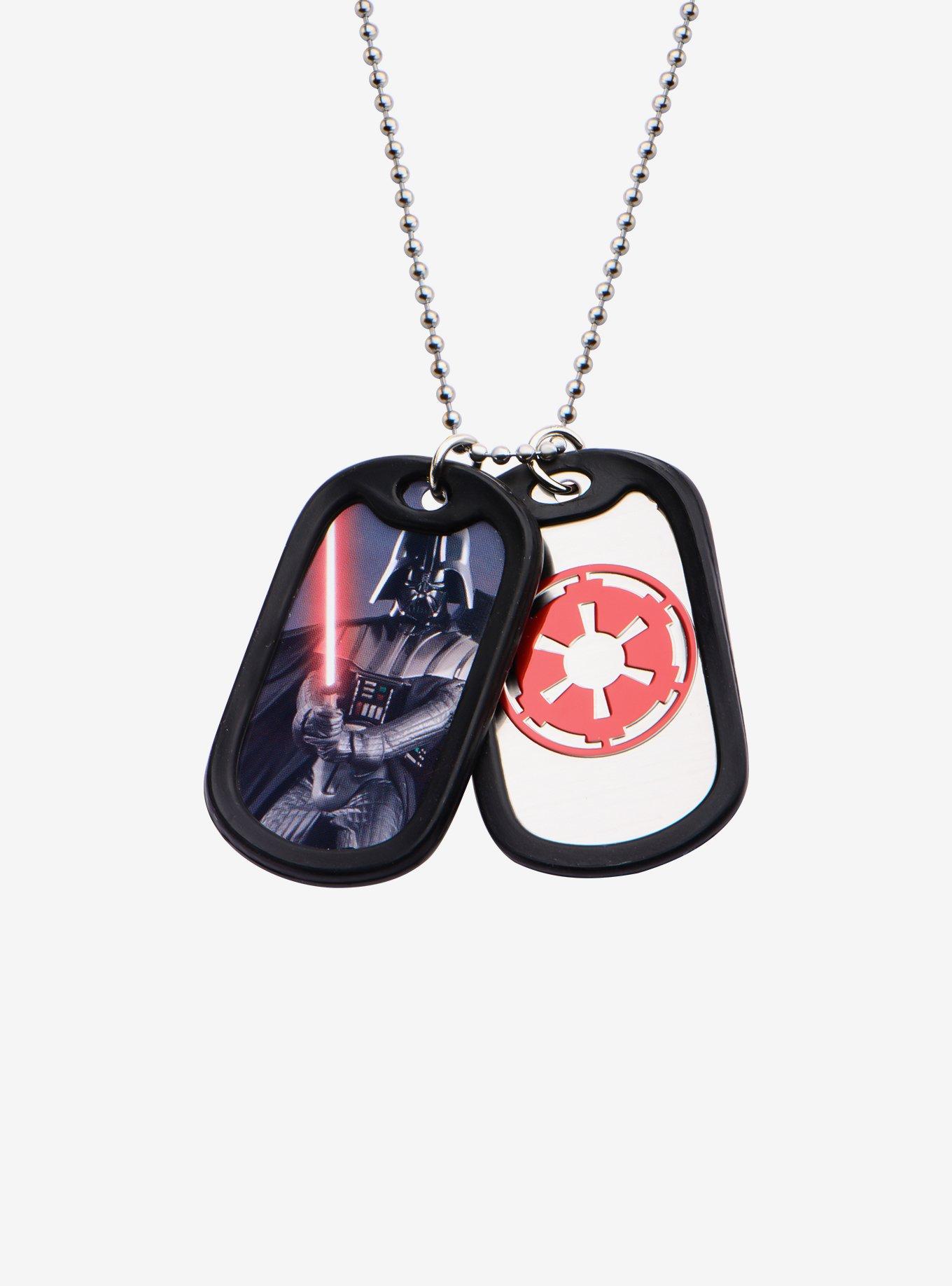Star Wars Darth Vader Rubber Silencer Double Dog Tag Pendant Necklace, , hi-res