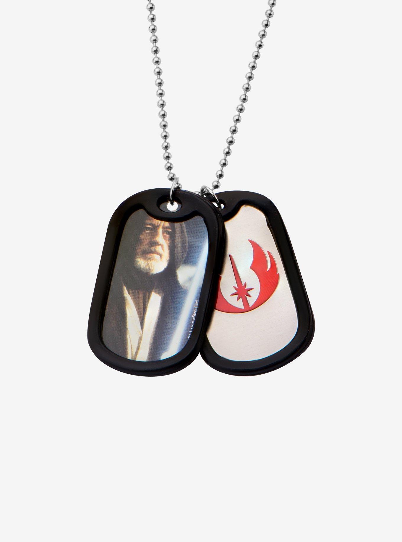 Star Wars Obi-Wan Kenobi and Jedi Rubber Silencer Double Dog Tag Pendant Necklace, , hi-res