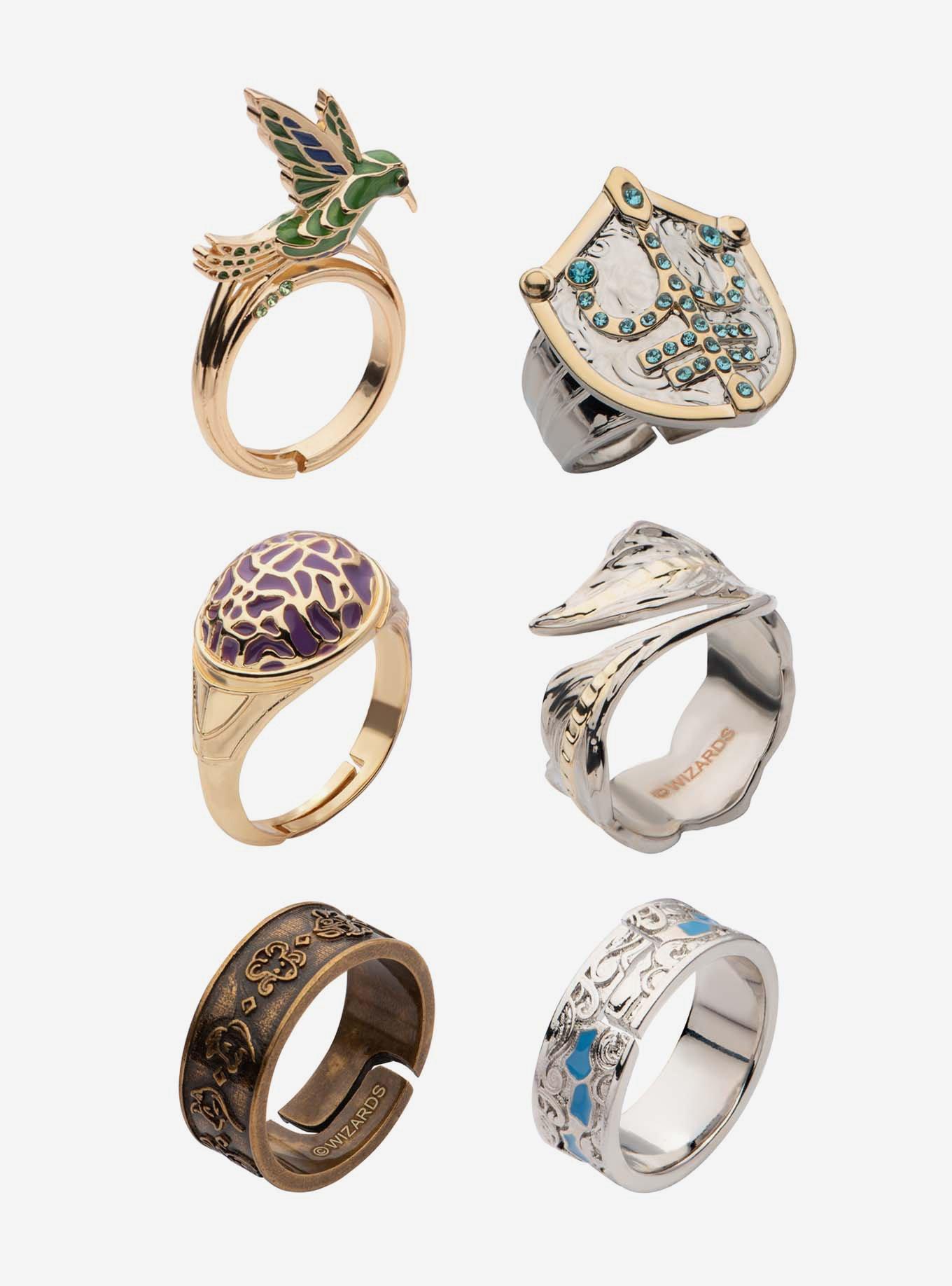Dungeons and Dragons Adjustable 6-Piece Ring Set, , hi-res