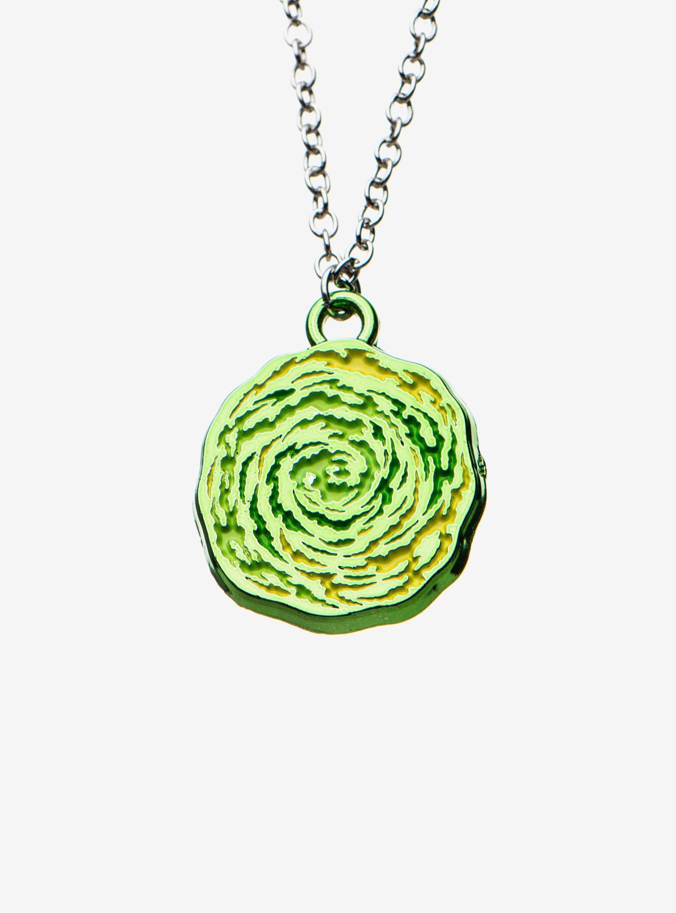 Rick and Morty Portal Spinning Pendant Necklace, , hi-res