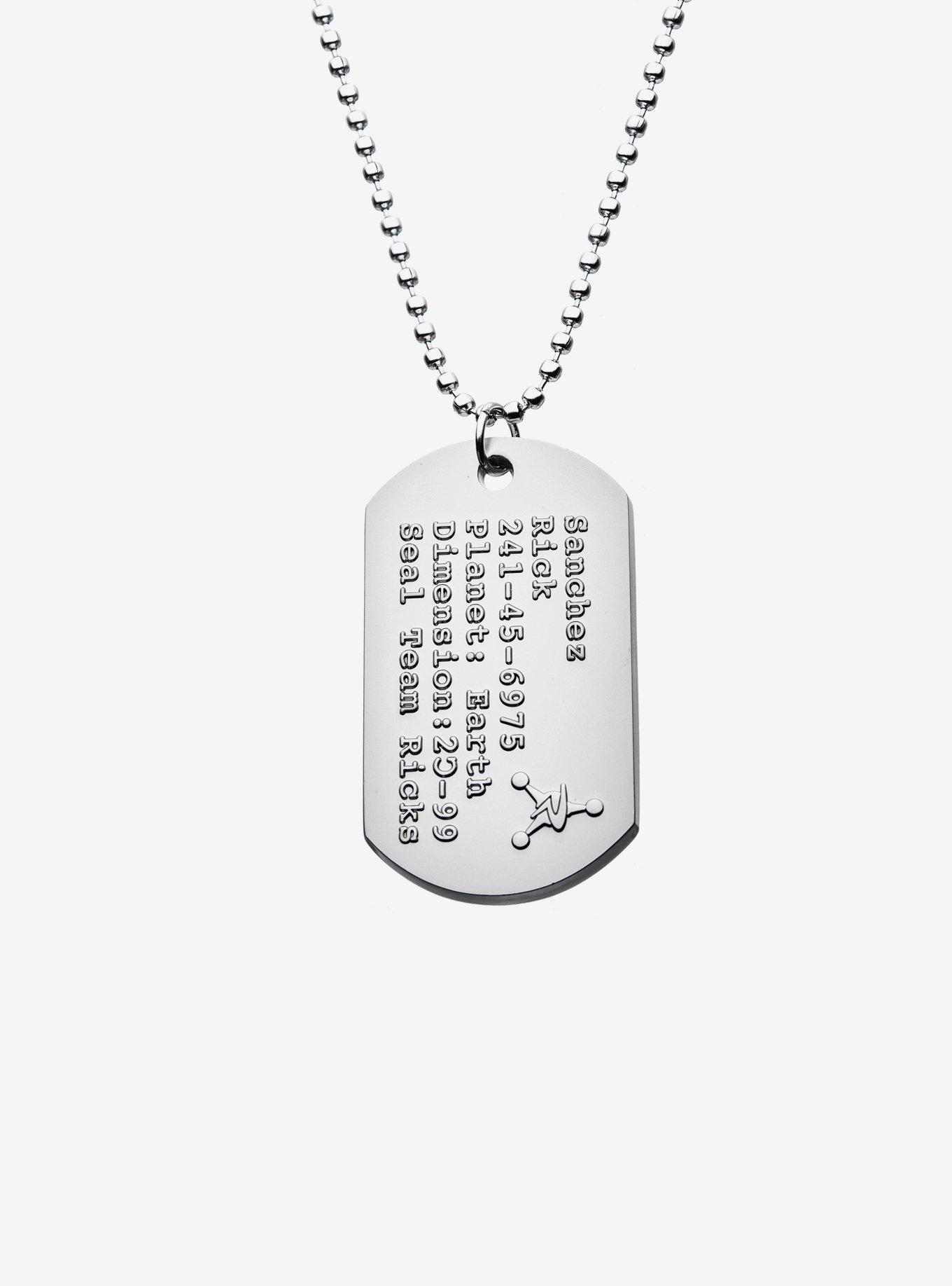 Rick and Morty Seal Team Rick's Dog Tag Pendant Necklace, , hi-res