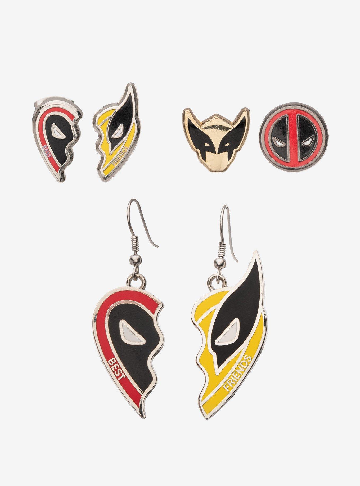 Marvel Deadpool and Wolverine Best Friends Mismatch Earrings, , hi-res