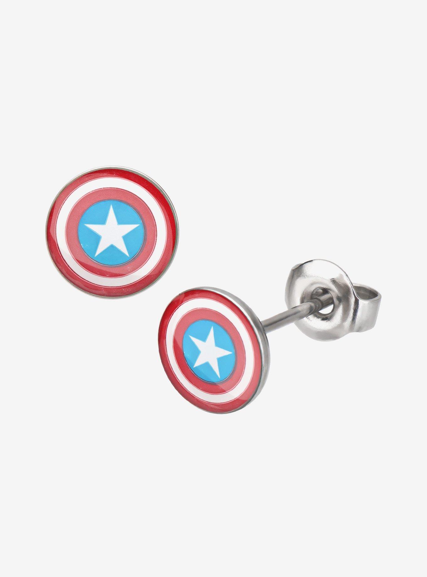 Marvel Captain America Picture Stick with Epoxy 18g Earrings, , hi-res