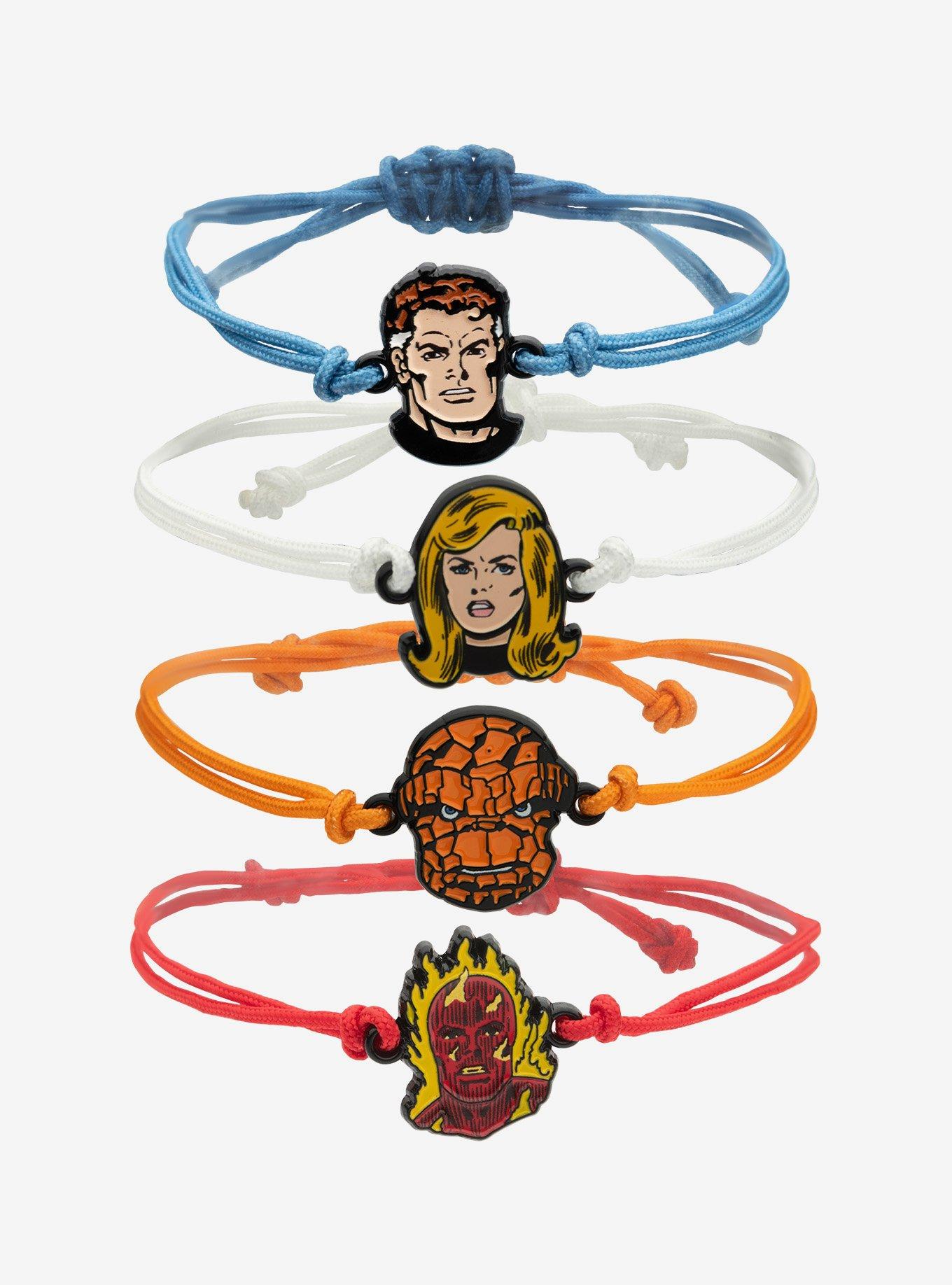 Marvel The Fantastic Four Classic Enamel Charm Cord Bracelet Set (4pcs), , hi-res