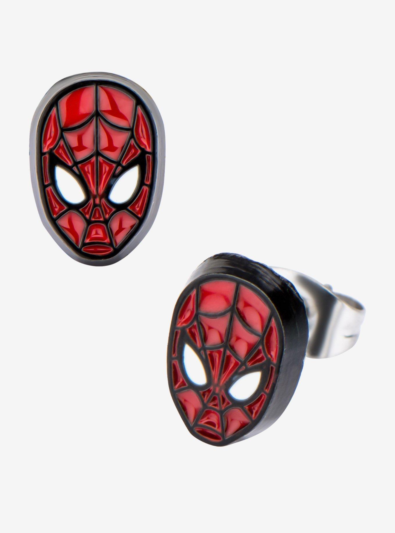 Marvel Spider-Man Face Front Stud Earrings, , hi-res