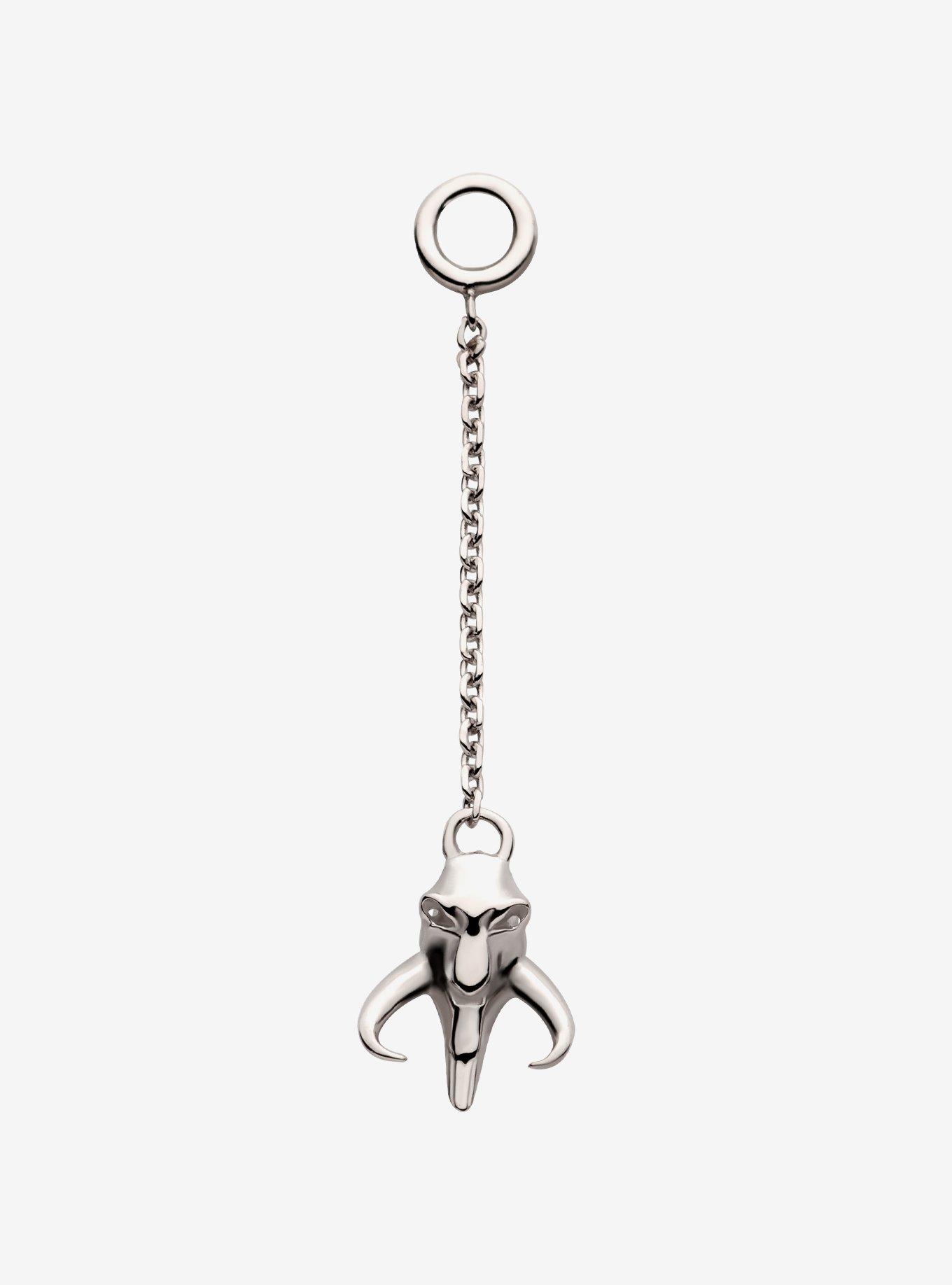 Star Wars The Mandalorian Mythosaur 14Kt White Gold Dangle Charm, , hi-res