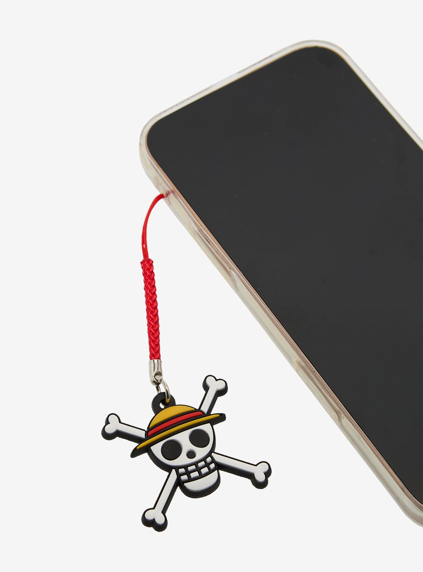One Piece Jolly Roger Rubber Phone Charm Hot Topic Exclusive, , hi-res