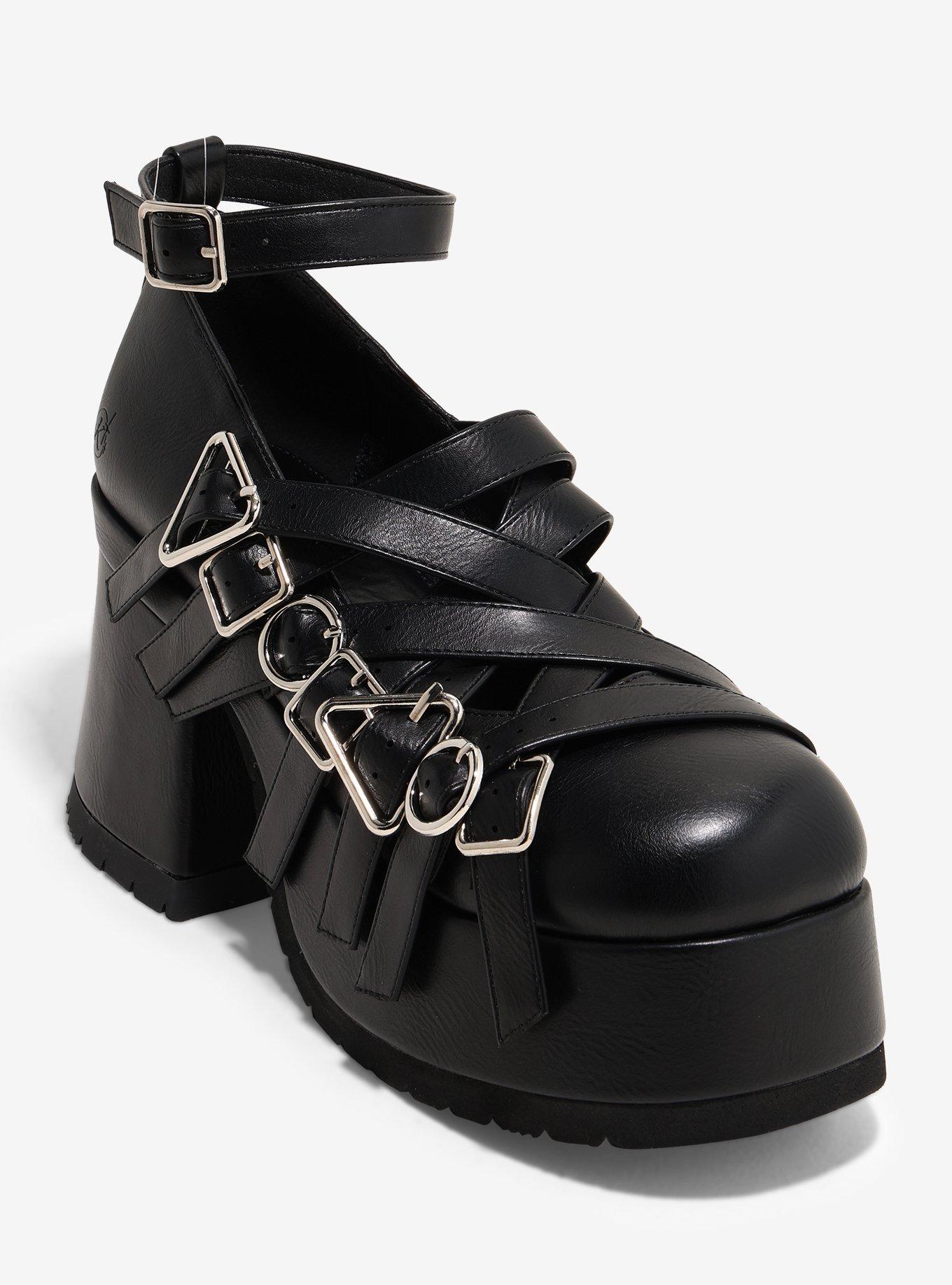 Koi Black Avalon Strappy Chunky Heels, , hi-res