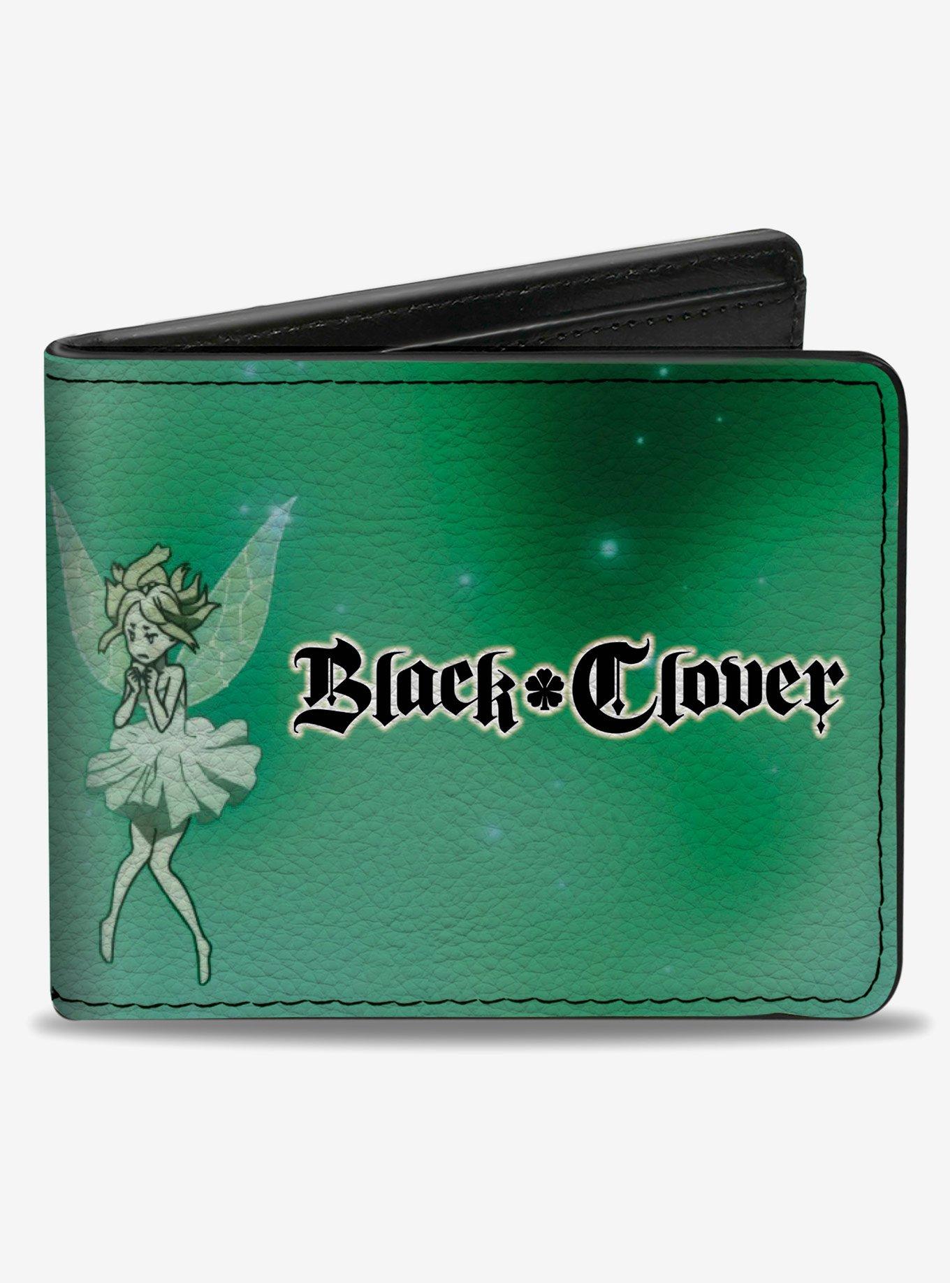 Black Clover Yuno Grinberryall and Sylph Pose with Logo Green Bifold Wallet, , hi-res