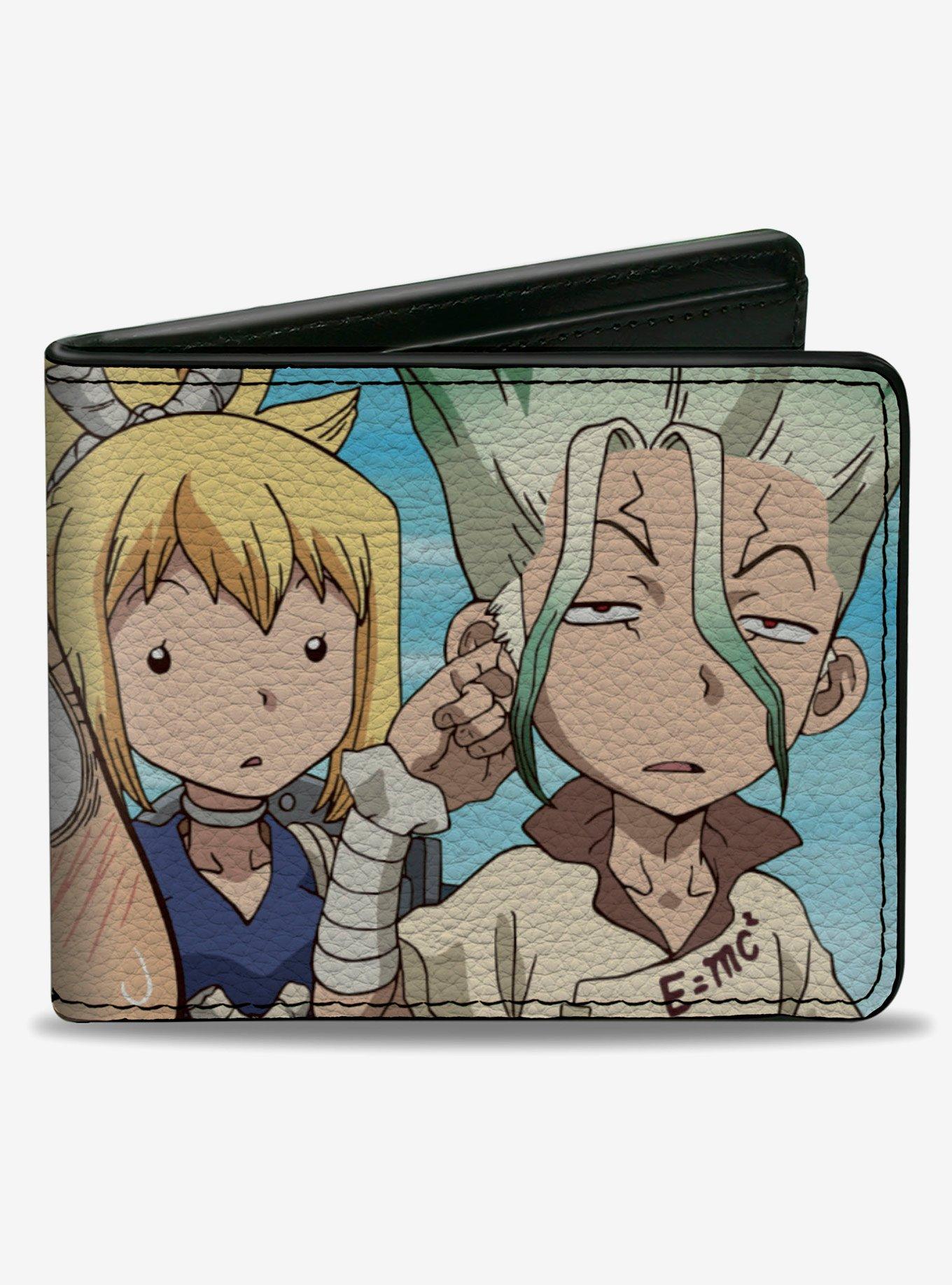 Dr. Stone Four Chibi Charater Group Pose Sky Bifold Wallet, , hi-res