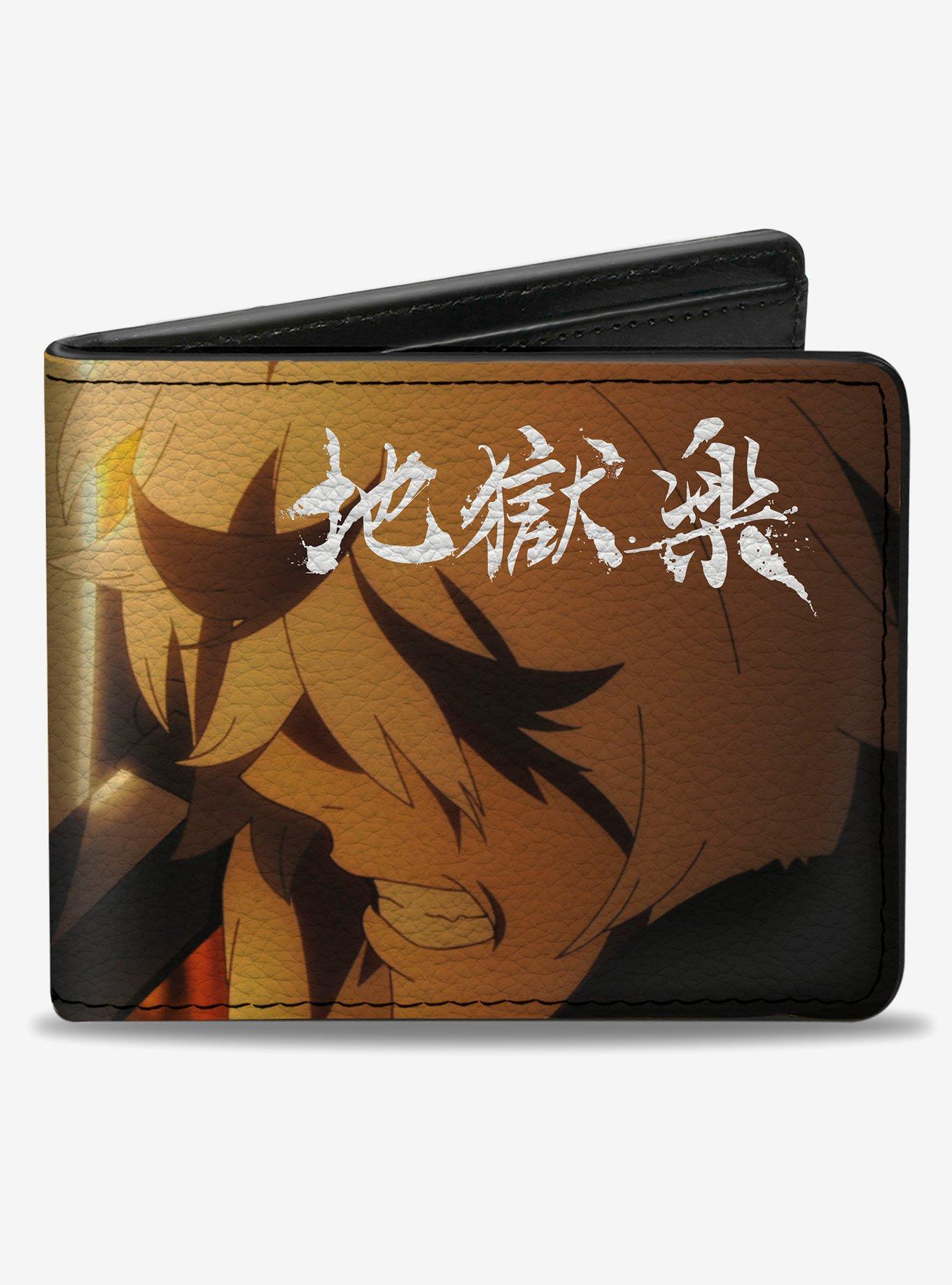 Hell's Paradise Yamada Vs Gabimaru Scene and Title Logo  Bifold Wallet, , hi-res