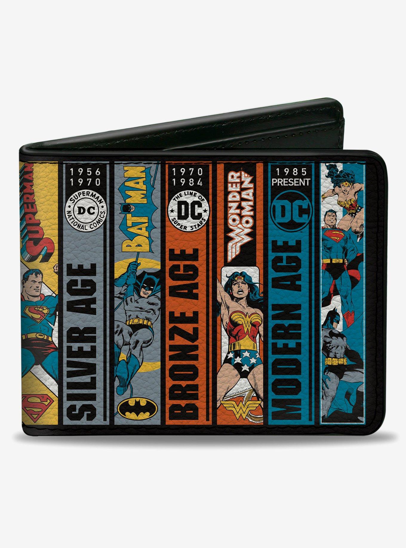DC Comics Dc Justice League Comics Anniversary Age Scene Blocks Bifold Wallet, , hi-res