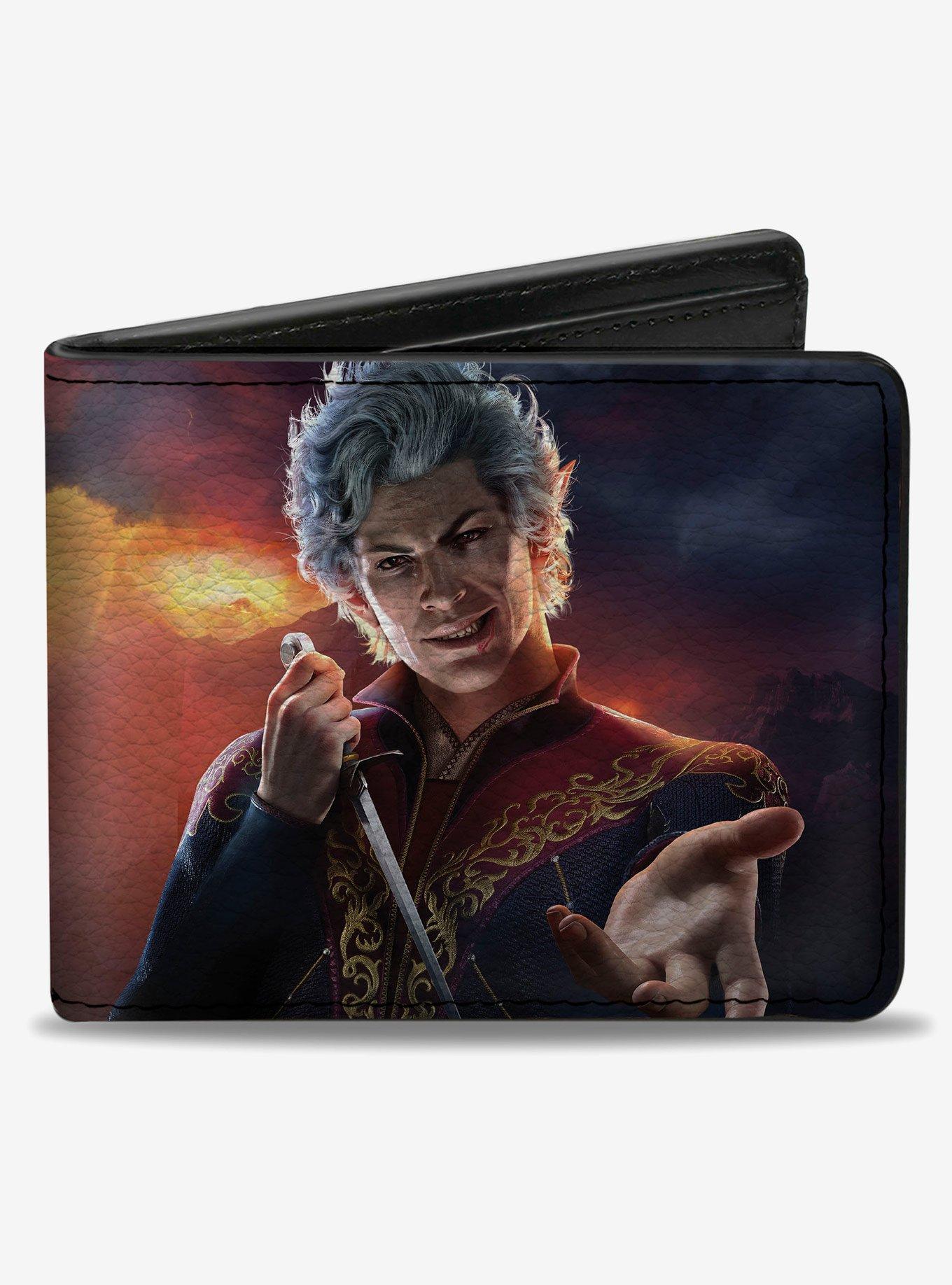 Baldur's Gate III Baldurs Gate Astarion Hand Out Pose and Title Logo Bifold Wallet, , hi-res