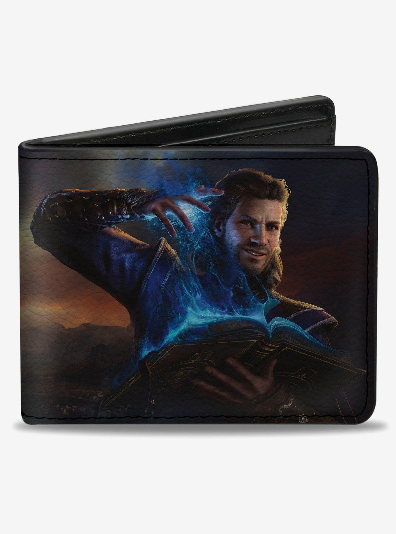 Baldur's Gate III Baldurs Gate III Gale Magic Pose Scene and Title Logo Bifold Wallet, , hi-res