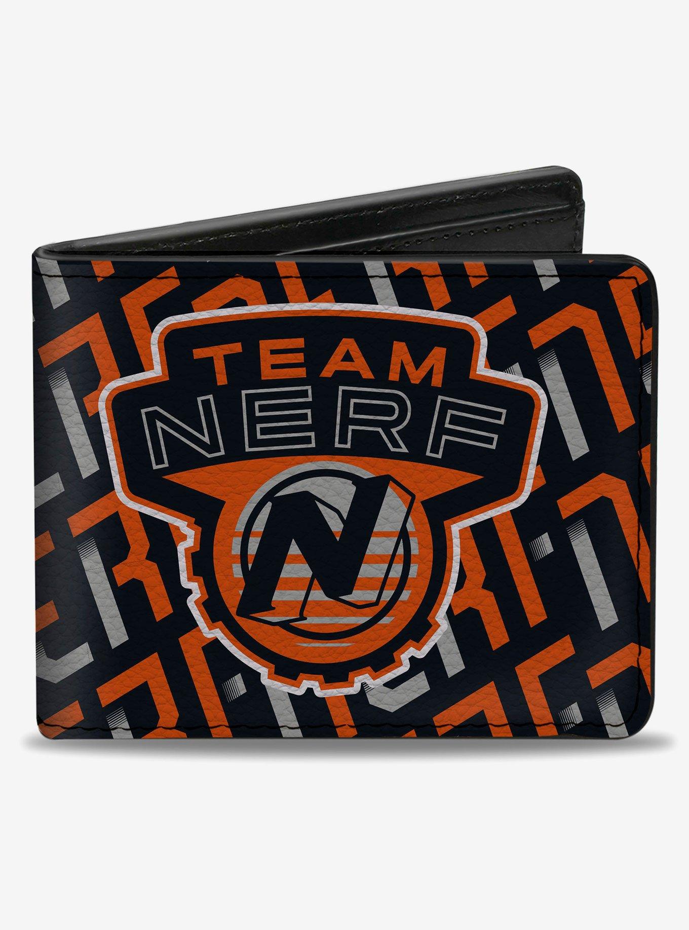 Nerf Team Icon and Text Collage Bifold Wallet, , hi-res