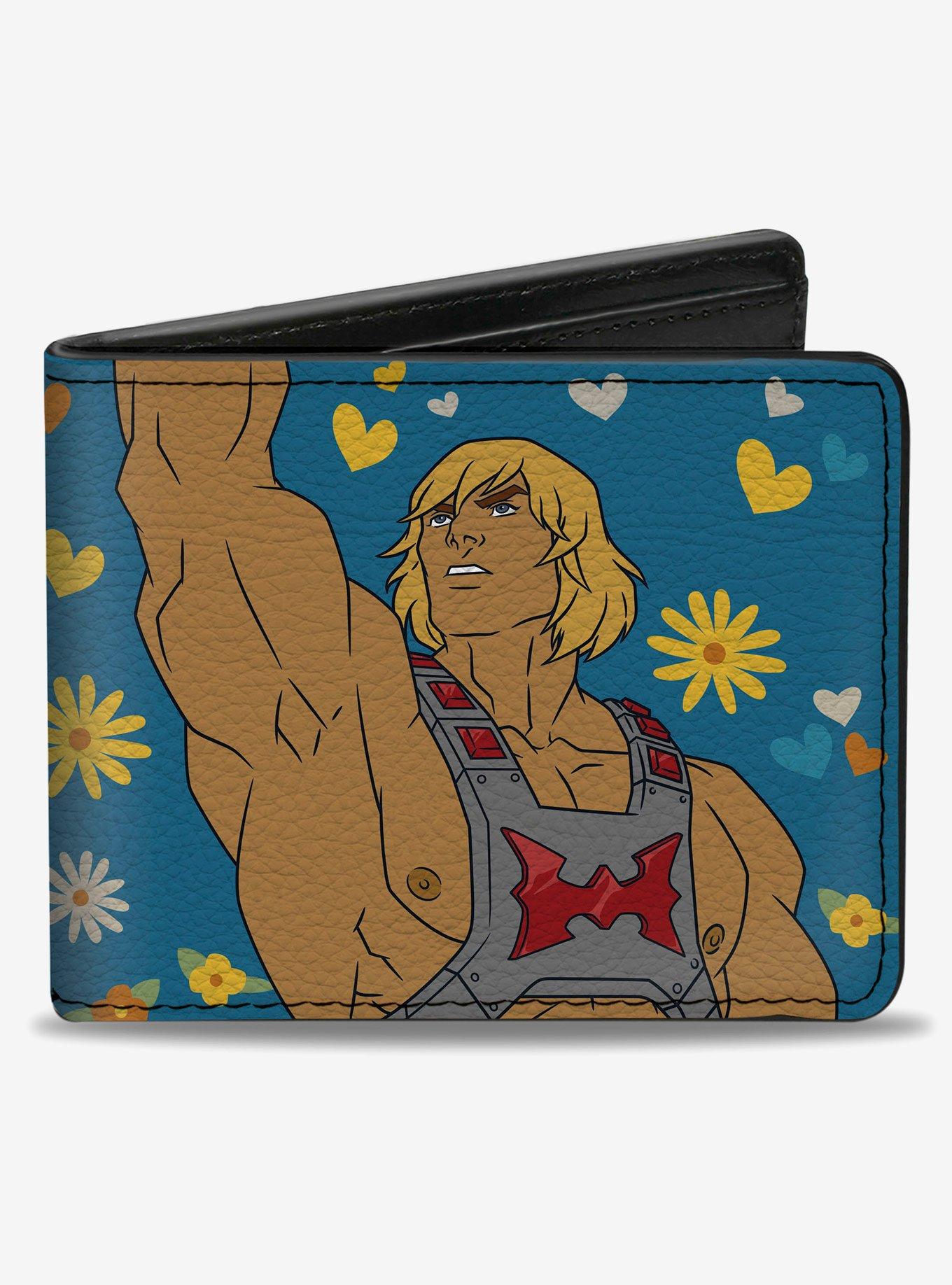 Masters of the Universe He Man By the Power of Love Hearts Pose Bifold Wallet, , hi-res
