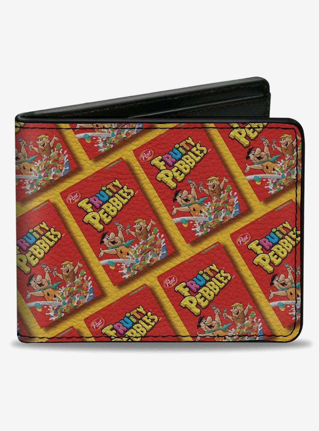 The Flintstones Fruity Pebbles Fred and Barney Cereal Box Repeat Bifold Wallet, , hi-res