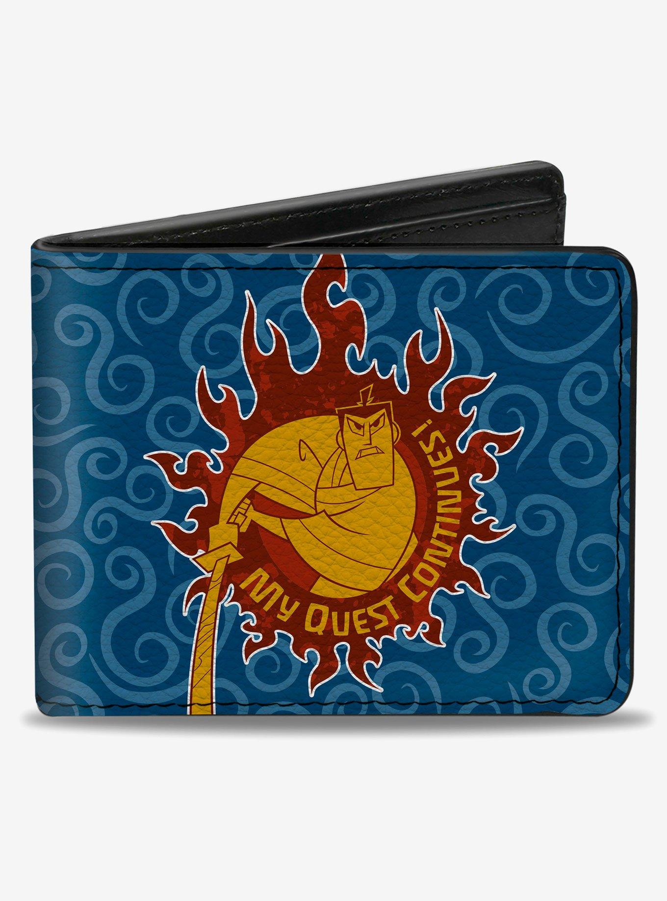 Samurai Jack My Quest Continues Katana Pose Swirl Bifold Wallet, , hi-res