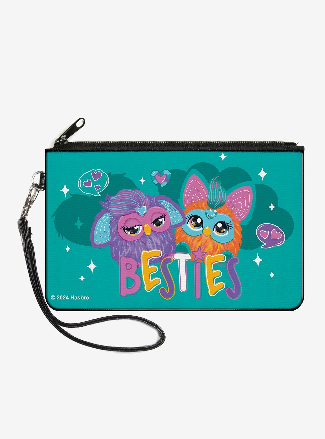 Furby Purple and Furby Besties Pose Teal Zip Clutch Wallet, , hi-res