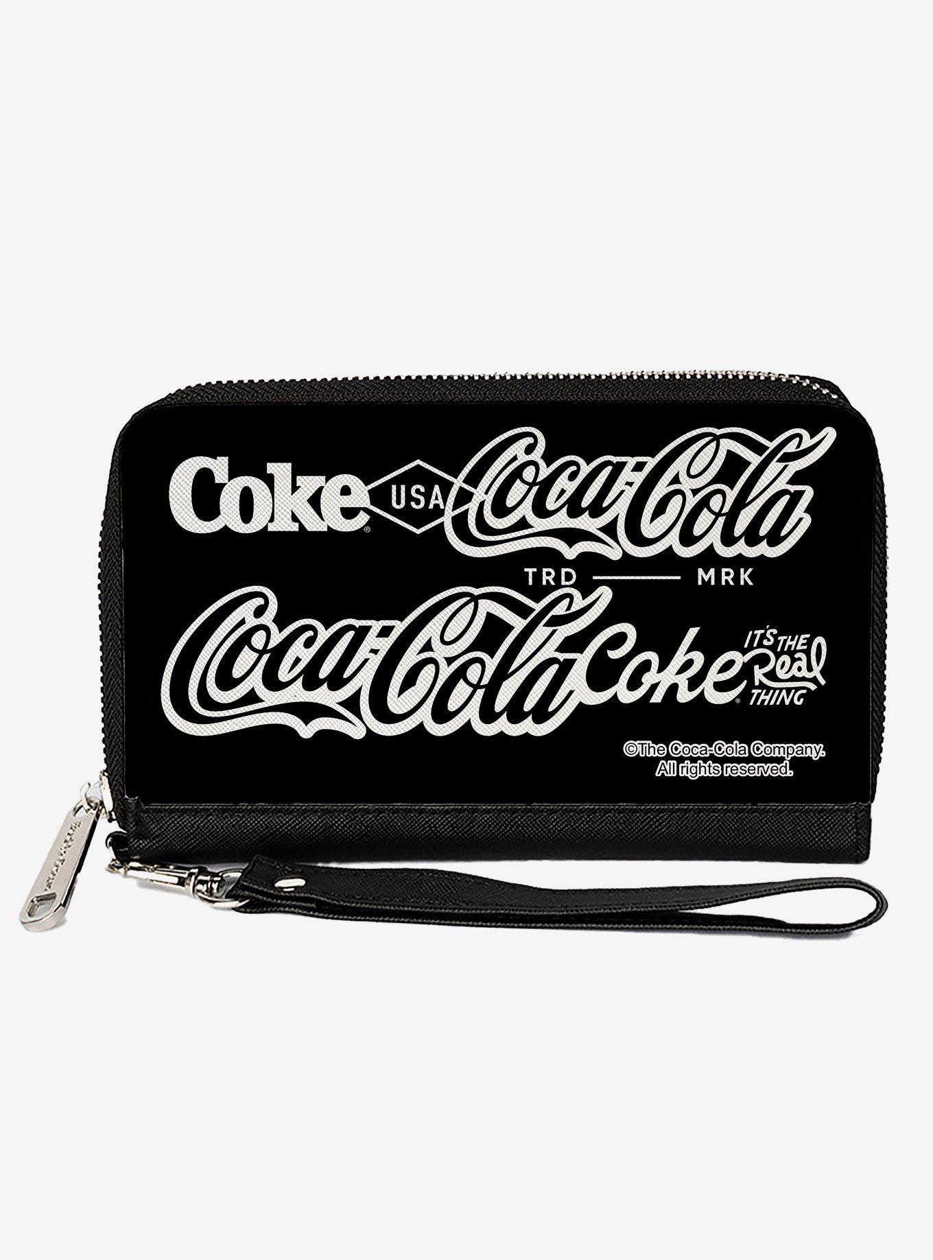 Coca-Cola Coke Typography Its The Real Thing Zip Around Wallet, , hi-res