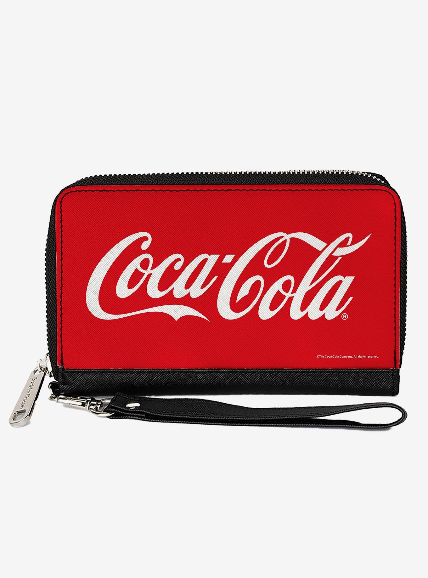 Coca-Cola Coca Cola Coke Script Logo Centered Zip Around Wallet, , hi-res