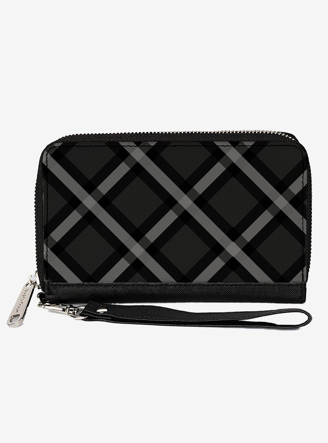 Buffalo Plaid X Charcoal Zip Around Wallet, , hi-res