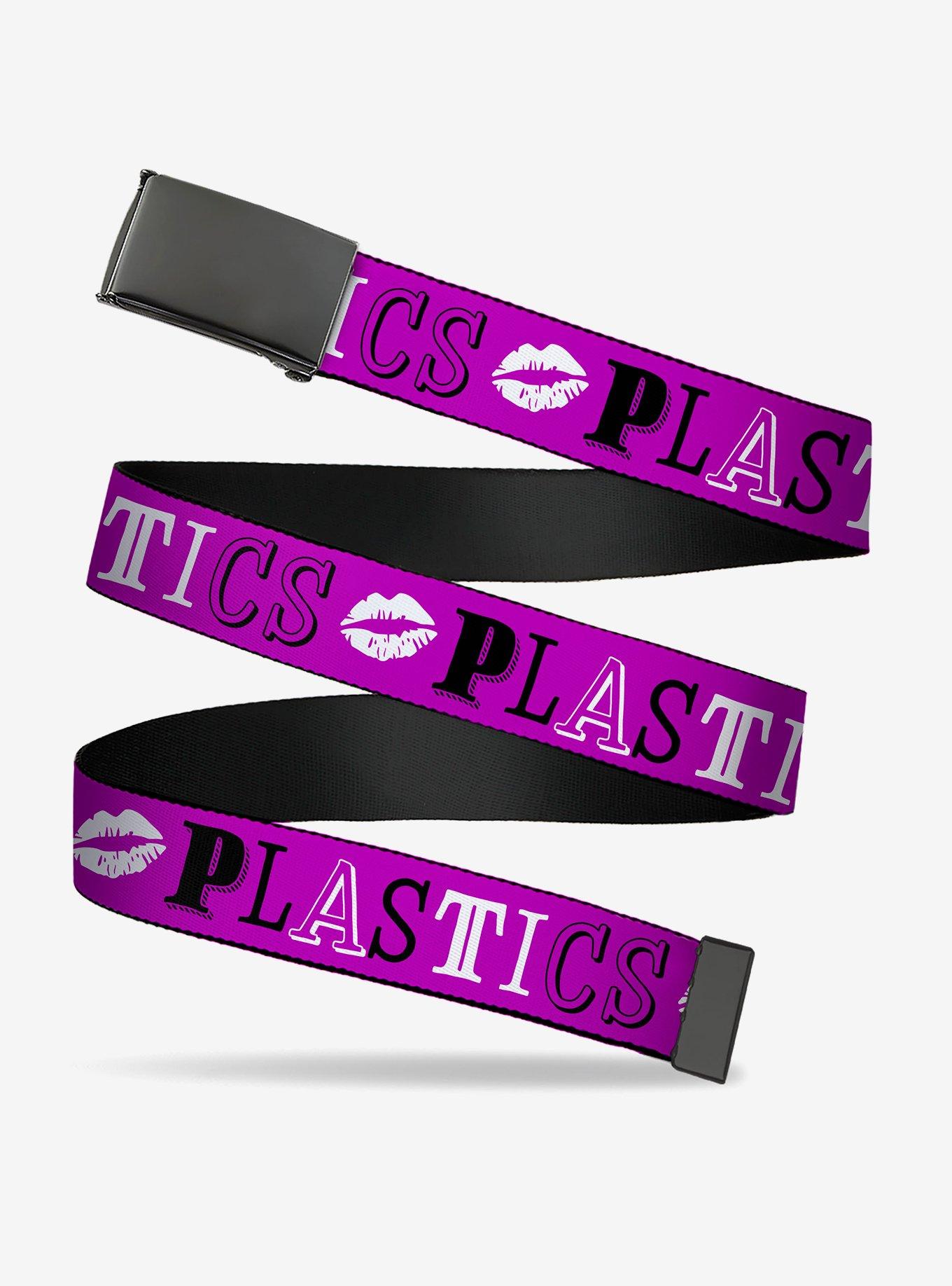 Mean Girls Plastics Collage Pink Clamp Buckle Belt, , hi-res