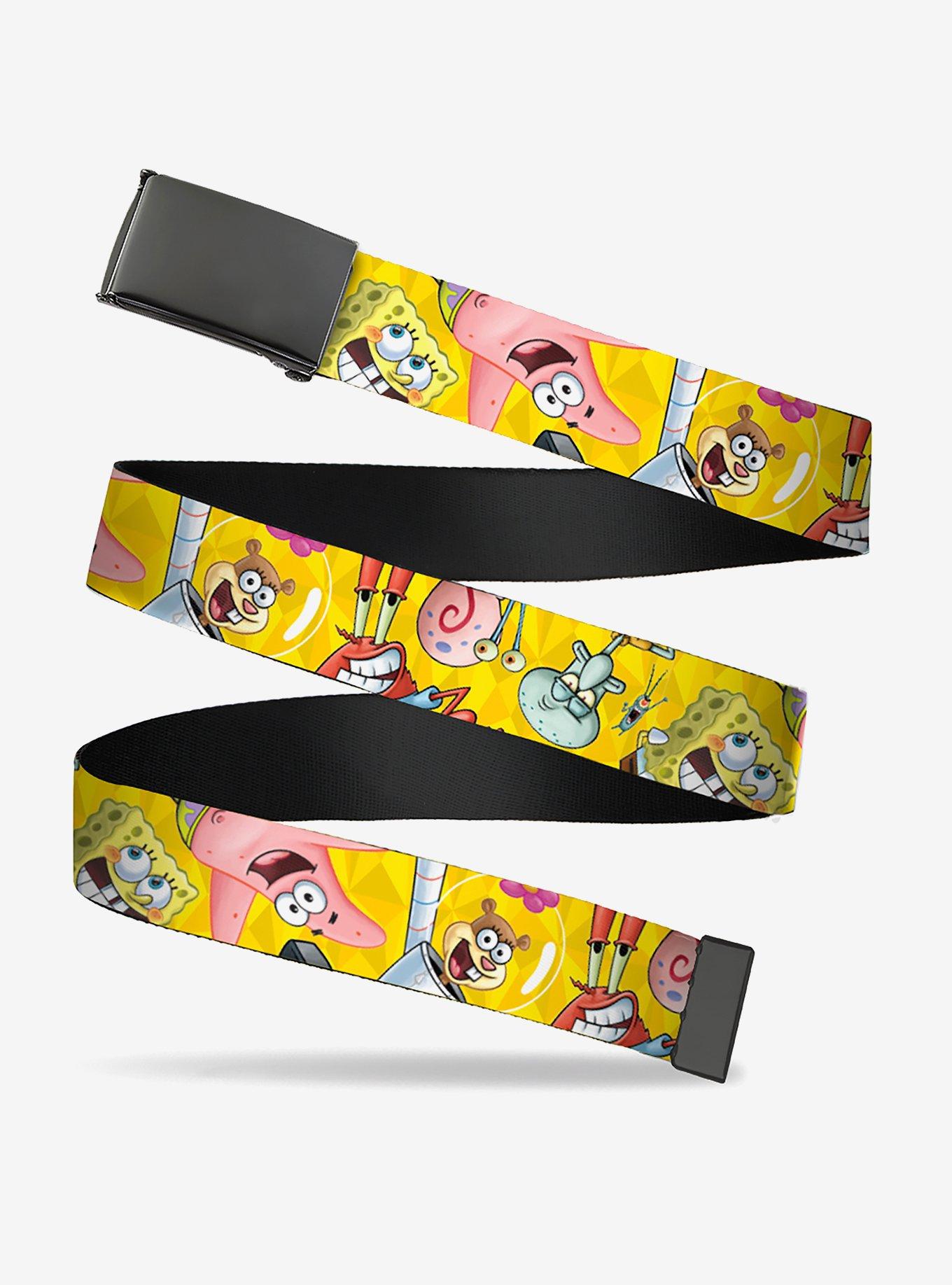 SpongeBob and Friends Poses Scattered Yellows Clamp Buckle Belt, , hi-res