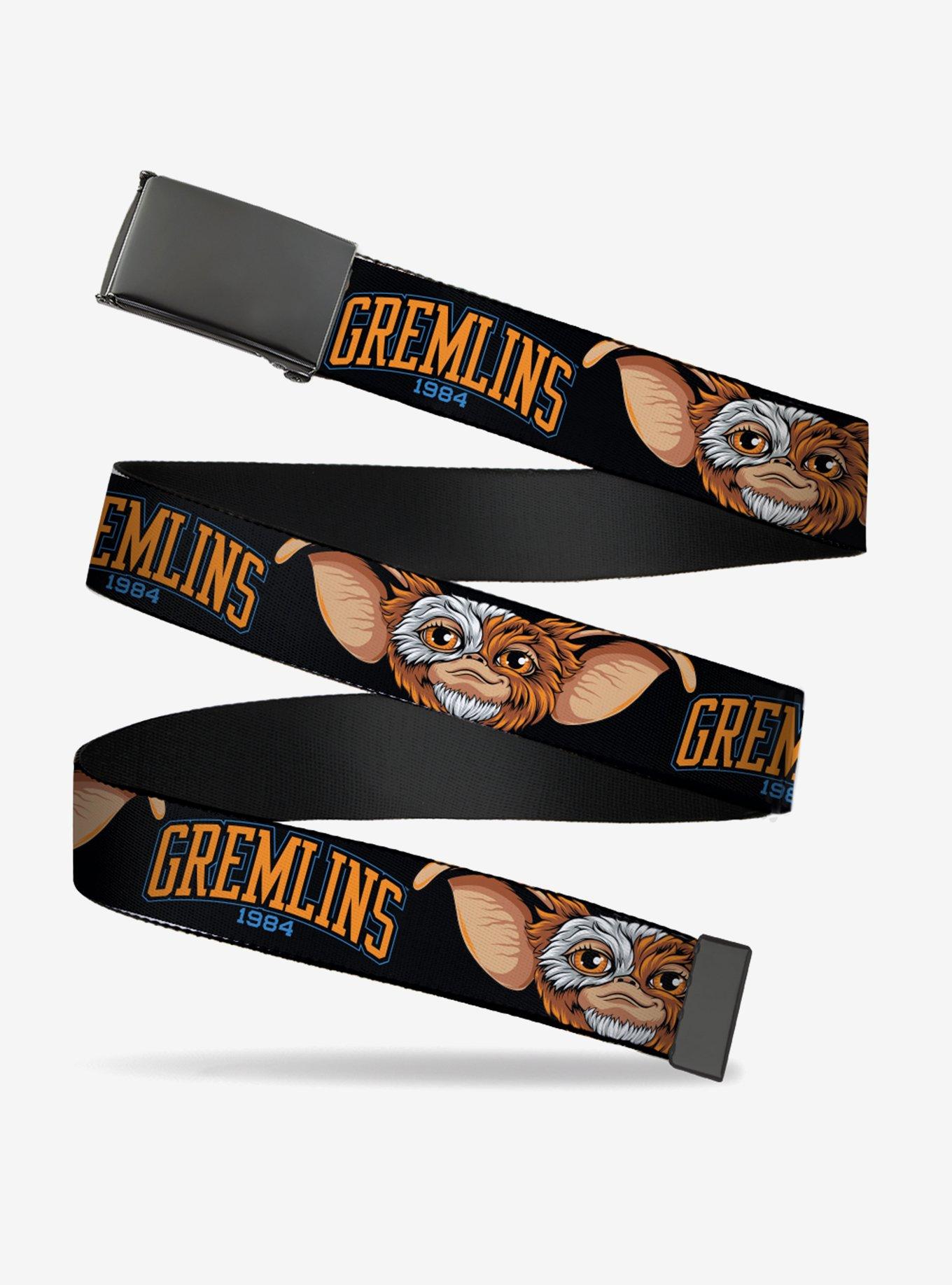 Gremlins 1984 Gizmo Face Close Up Black Clamp Buckle Belt, , hi-res