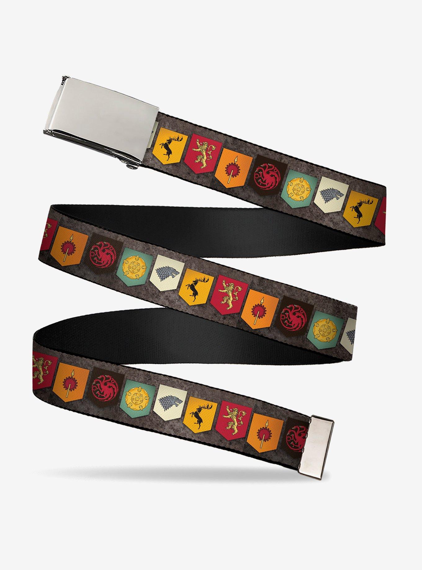 Game of Thrones Six House Sigil Banners Clamp Buckle Belt, , hi-res