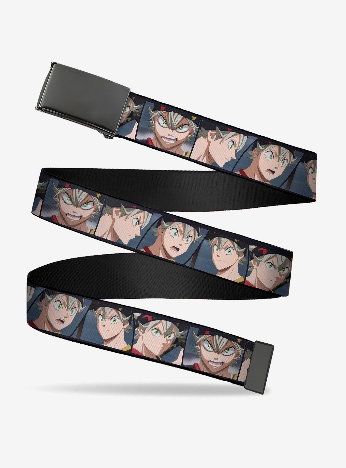 Black Clover Asta Five Expression Blocks Clamp Buckle Belt, , hi-res