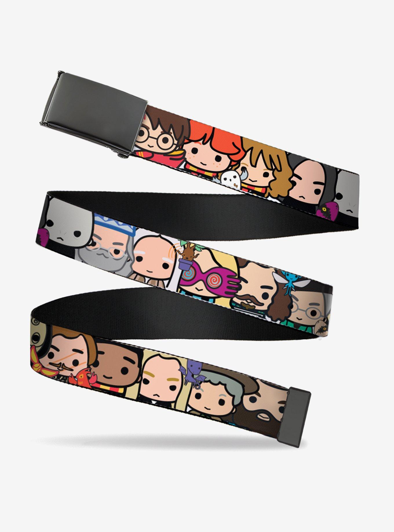 Harry Potter Chibi Charm Character Faces Close Up Clamp Buckle Belt, , hi-res