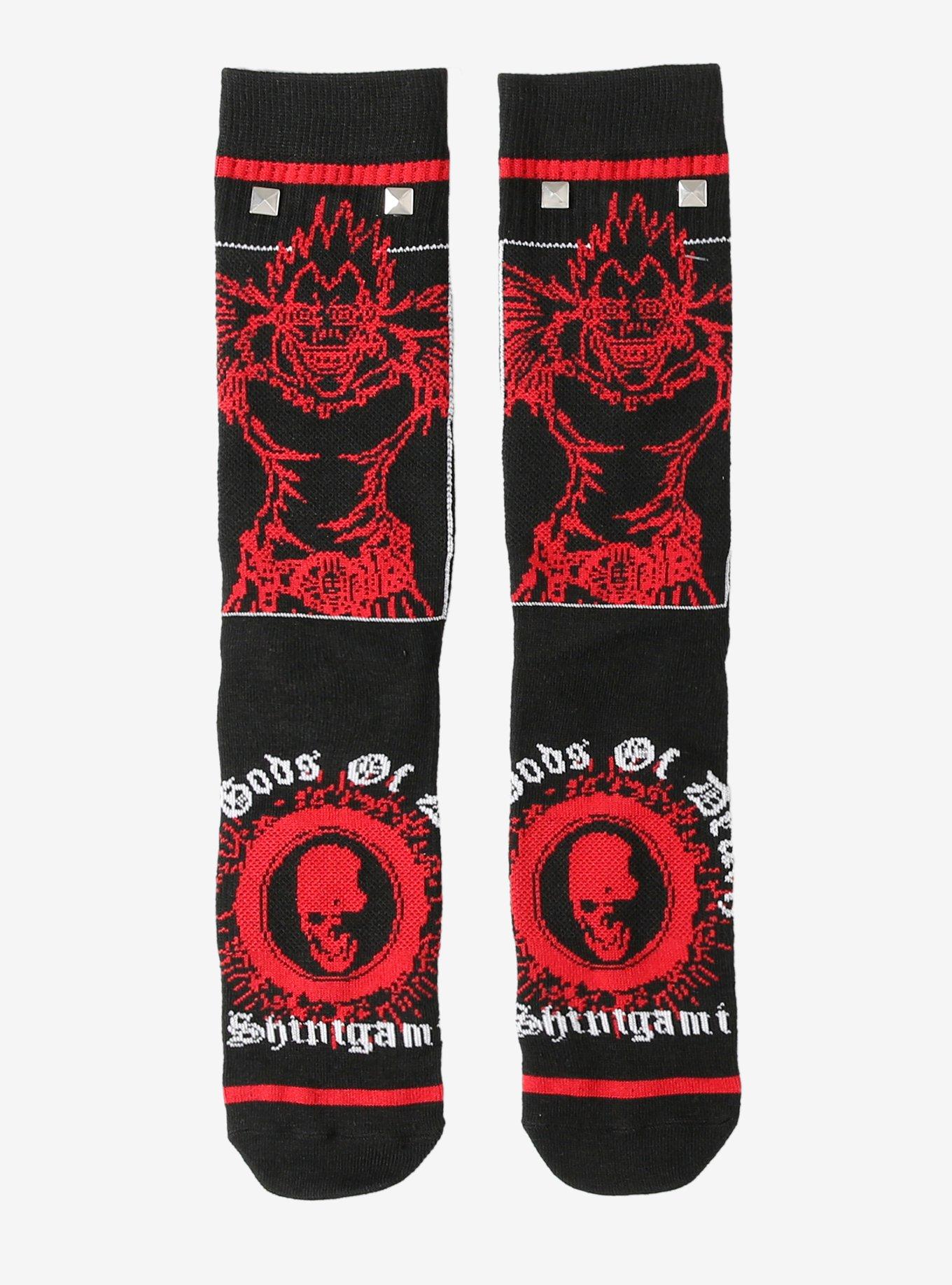 Death Note Ryuk Stud UV Light Crew Socks, , hi-res