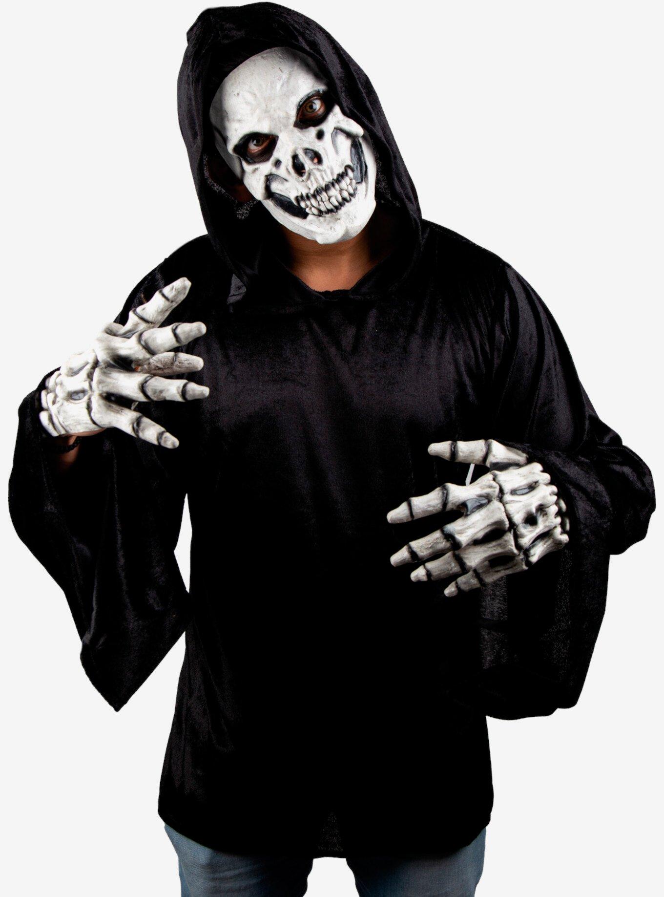 White Skull Latex Mask With Hands , , hi-res