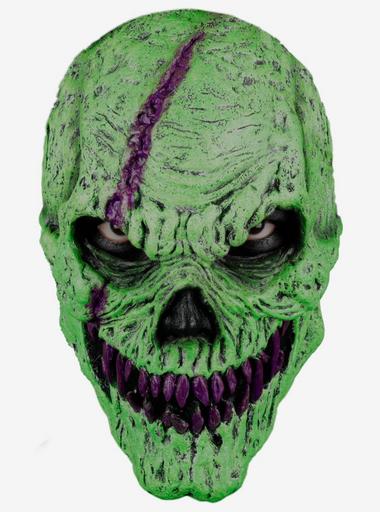 Skull Fangs Green Monster Face Latex Mask | Hot Topic