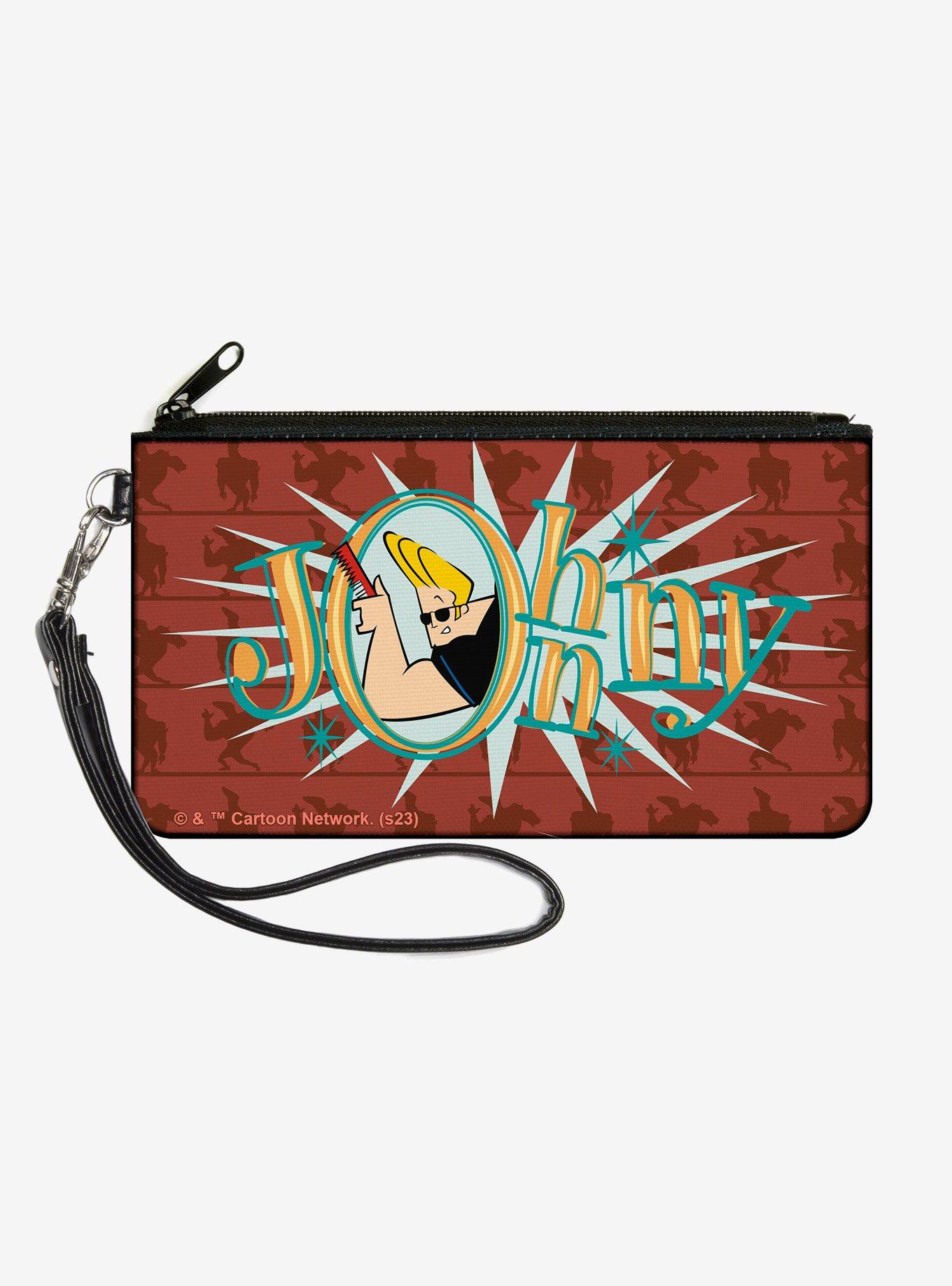 Johnny Bravo Title Logo and Flex Pose Turnss Zip Clutch Wallet, , hi-res