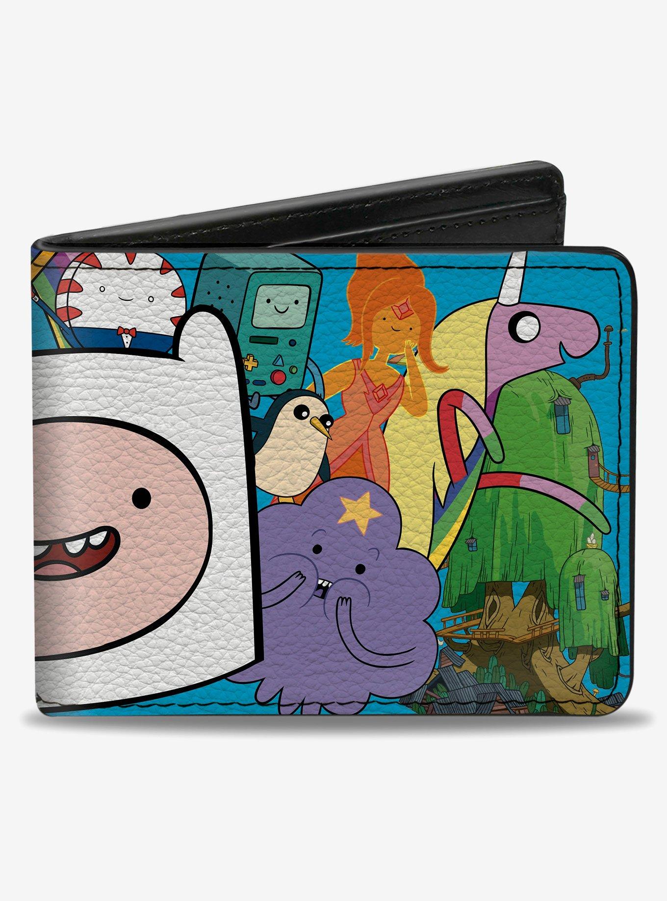 Adventure Time Finn Face Close Up and Friends Bifold Wallet, , hi-res