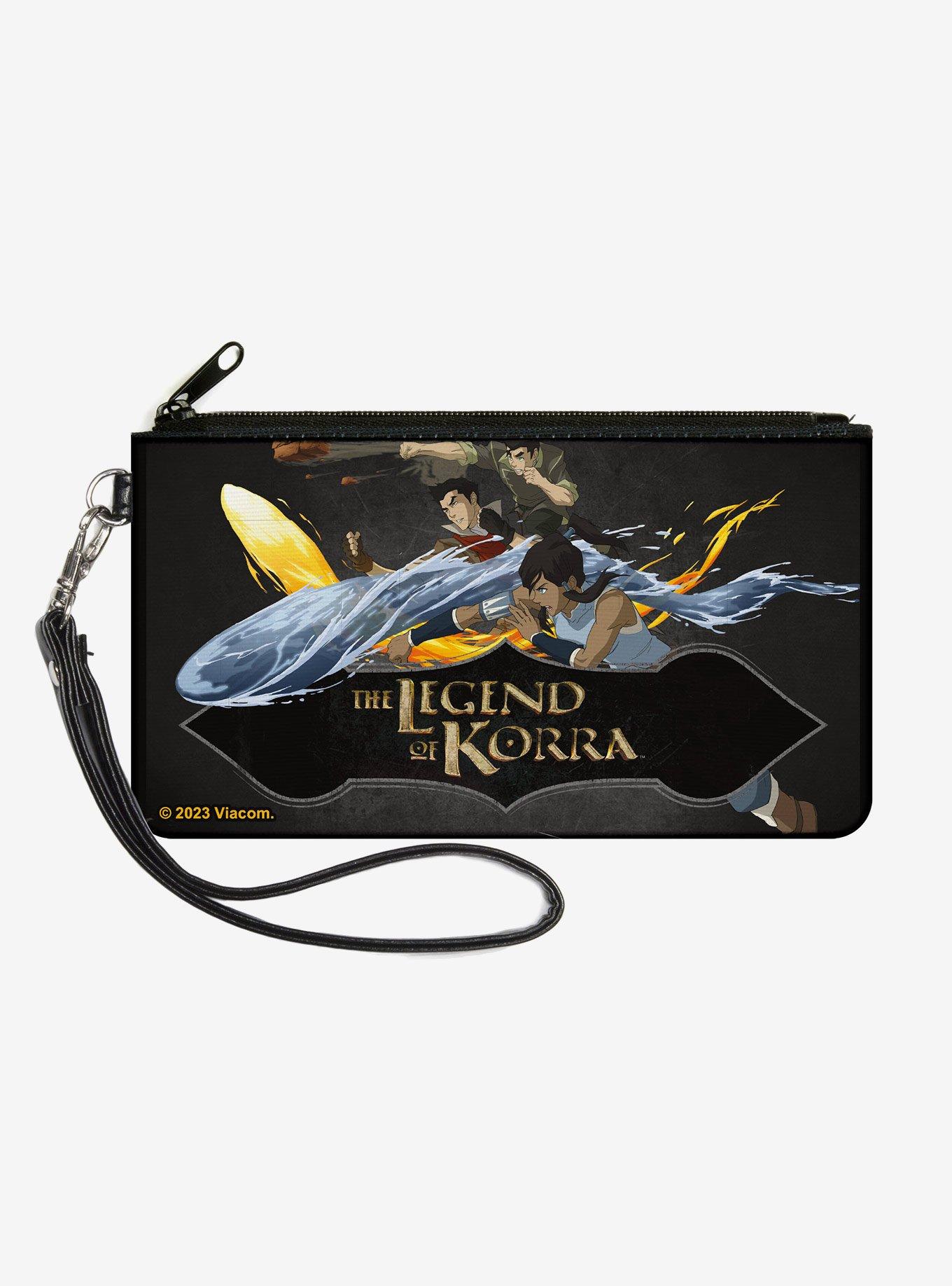 The Legend of Korra Group Bending Pose and Logo Zip Clutch Wallet, , hi-res