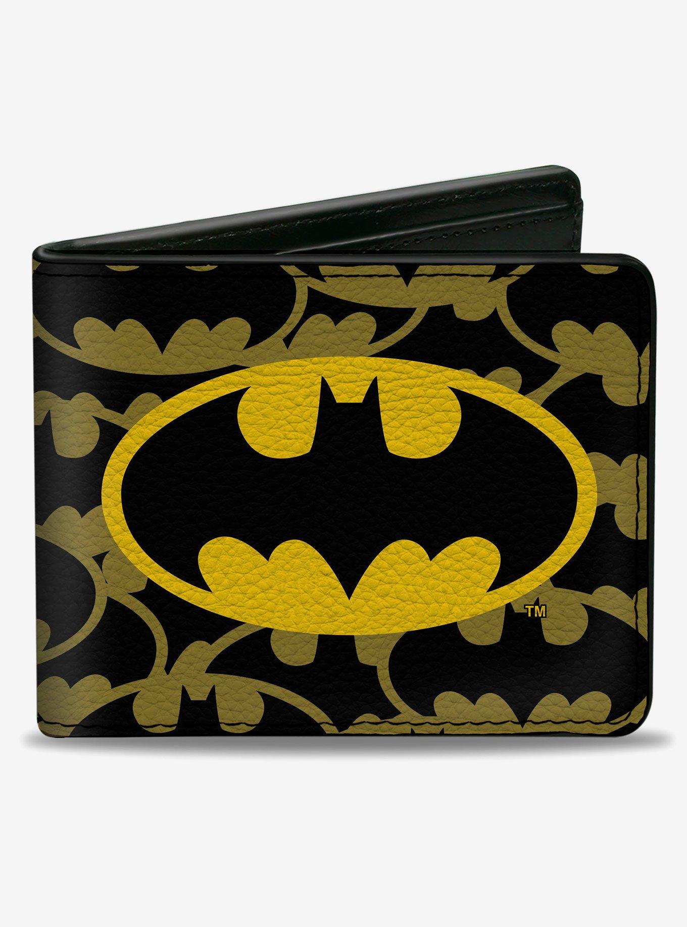 DC Comics Batman Logo Centered Stacked Logos Bifold Wallet, , hi-res