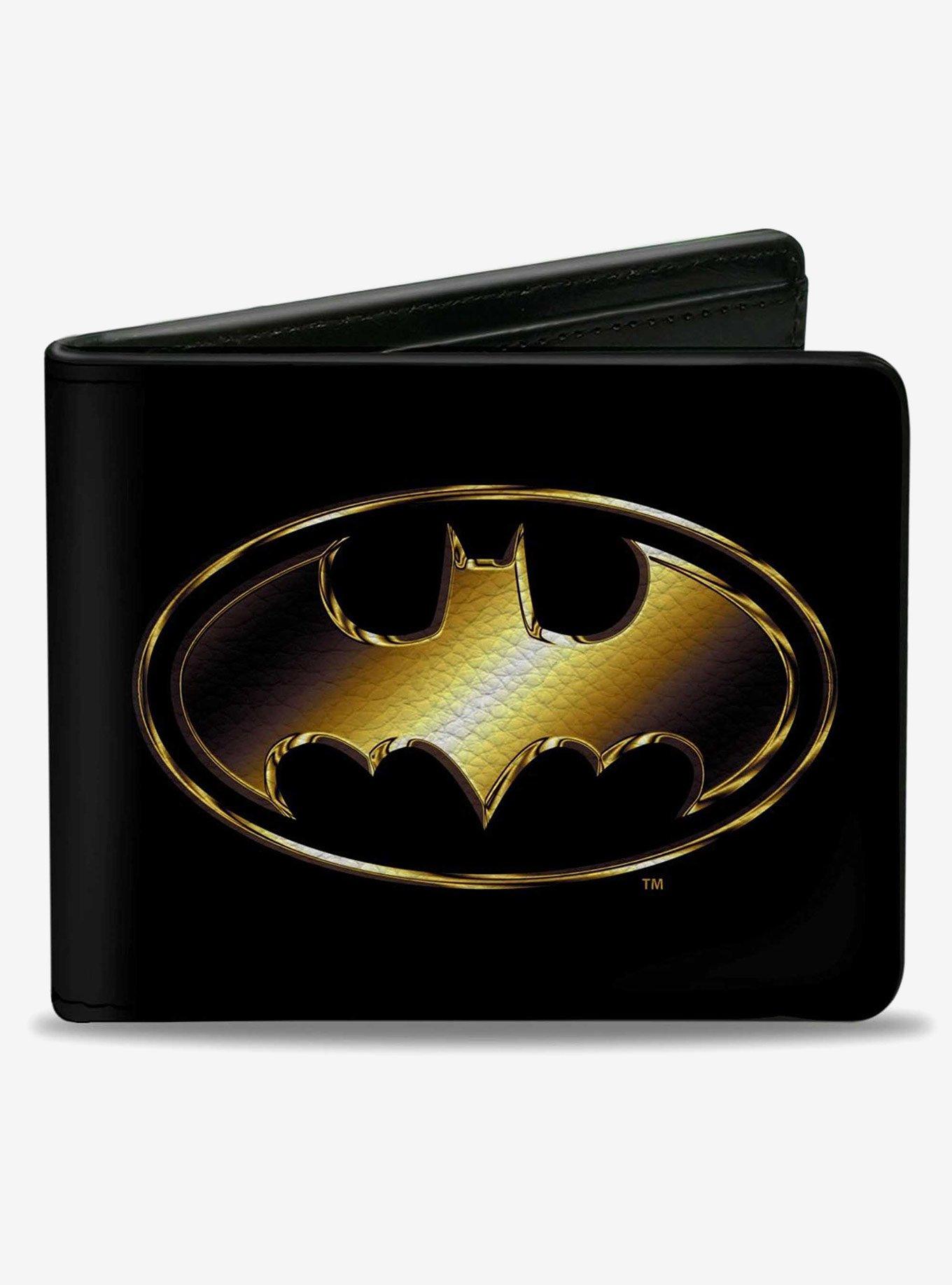 DC Comics Justice League Batman Bat Signal Logo Gold Bifold Wallet, , hi-res