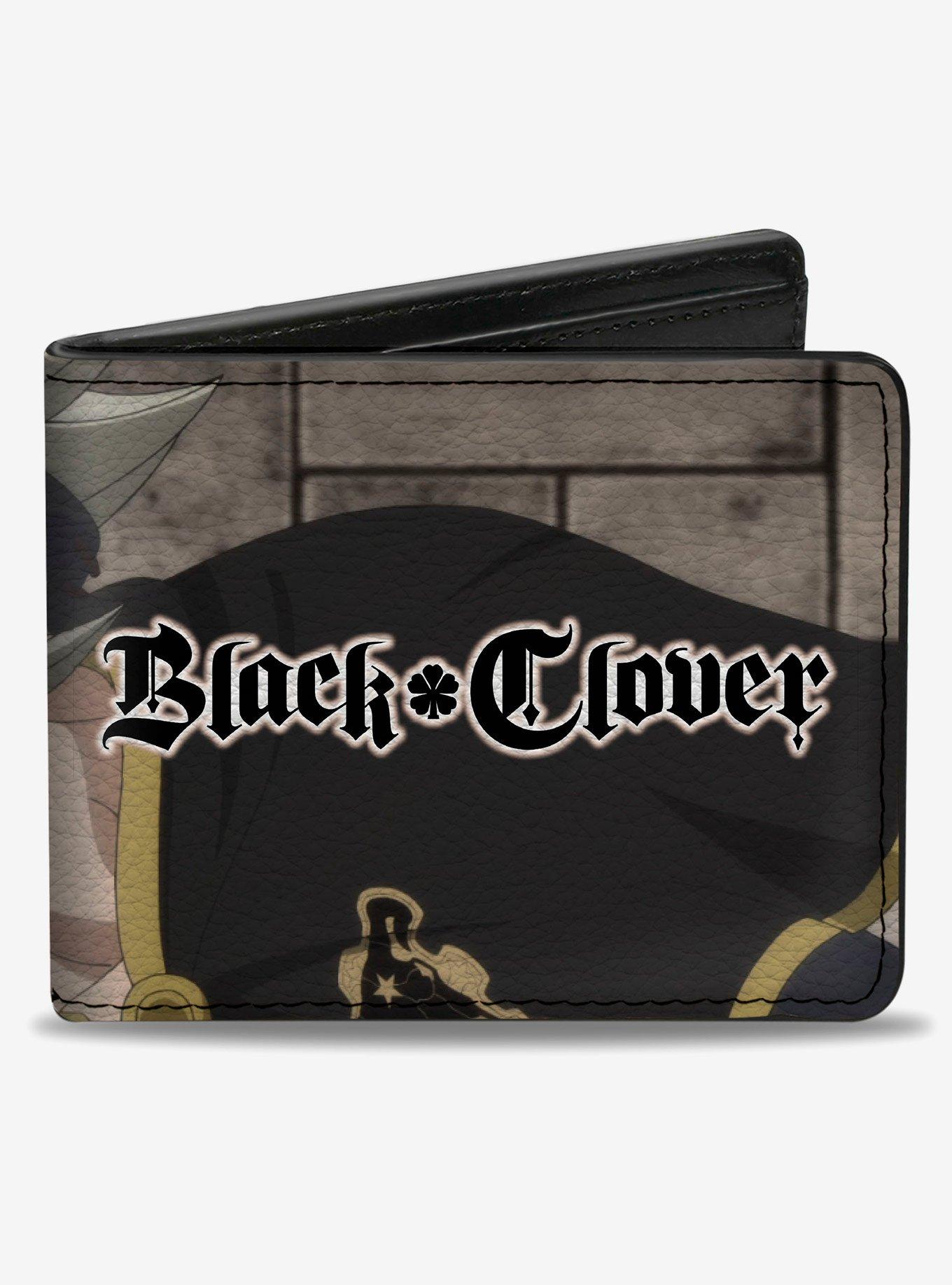 Black Clover Asta Profile Pose and Title Logo Bifold Wallet, , hi-res
